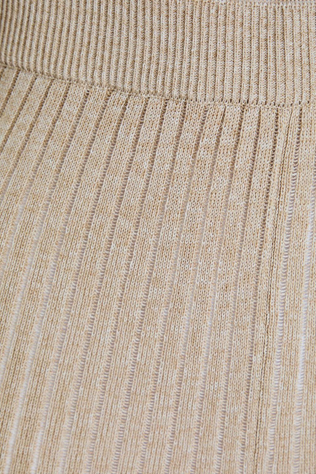 Nanushka NANUSHKA Karine Ribbed & Pointelle-knit slim-leg Pants Beige Size 30" / US 8 / IT 44 - 4 Thumbnail