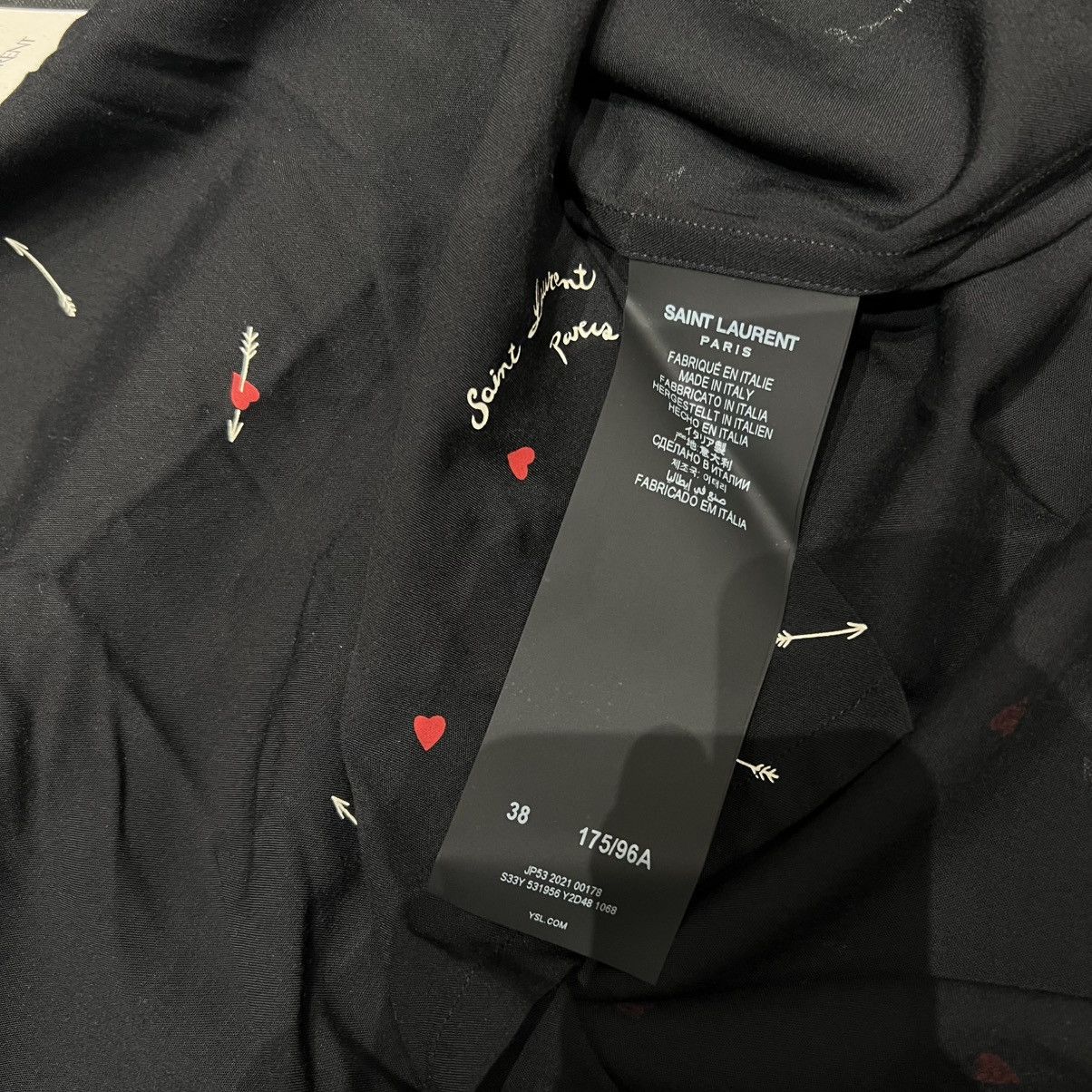 Saint Laurent Paris Saint Laurent Short Sleeve Shirt in Large Size US L / EU 52-54 / 3 - 4 Thumbnail
