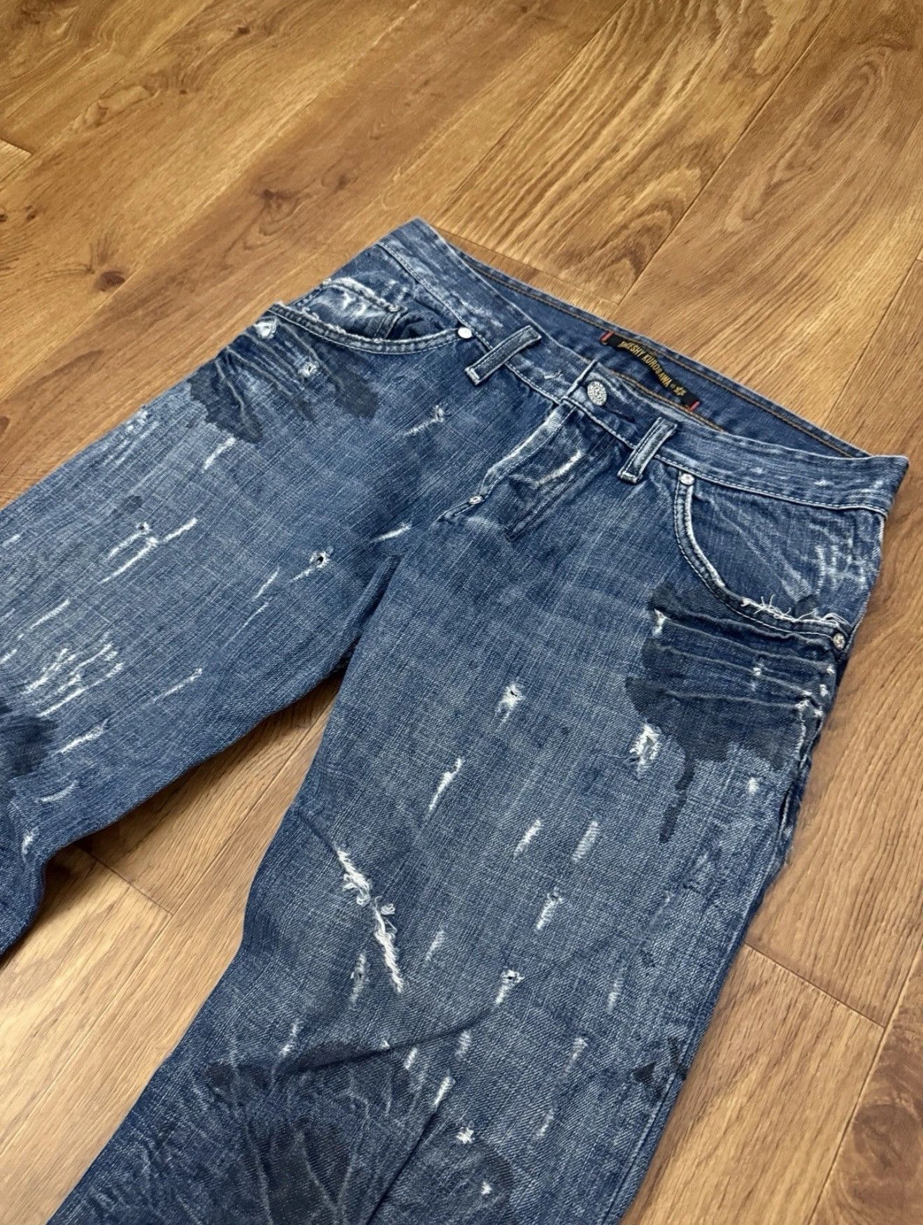 Takeshy Kurosawa Takeshy Kurosawa Y2K Jeans Handmane In Italy Avantgarde Size US 31 - 2 Thumbnail