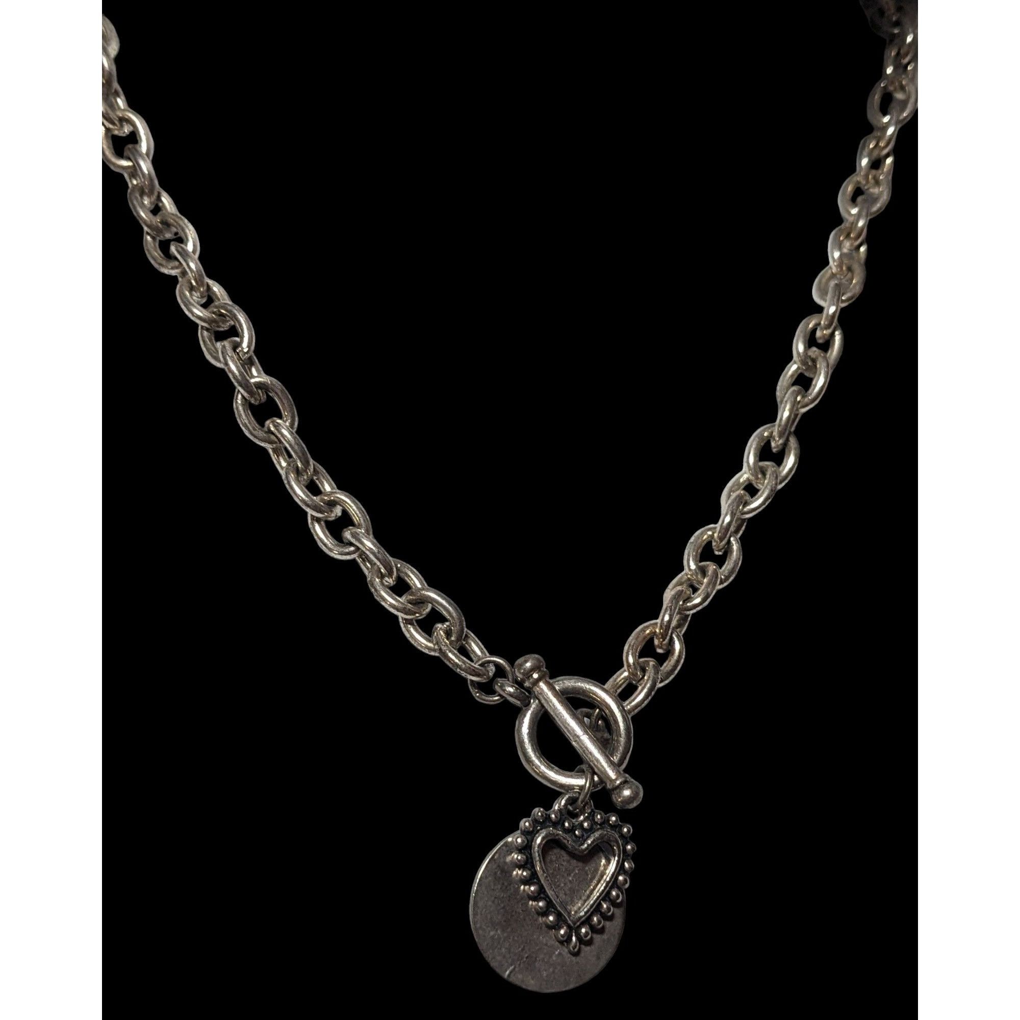 Other Silver Open Heart Pendant Toggle Necklace Size ONE SIZE - 4 Thumbnail
