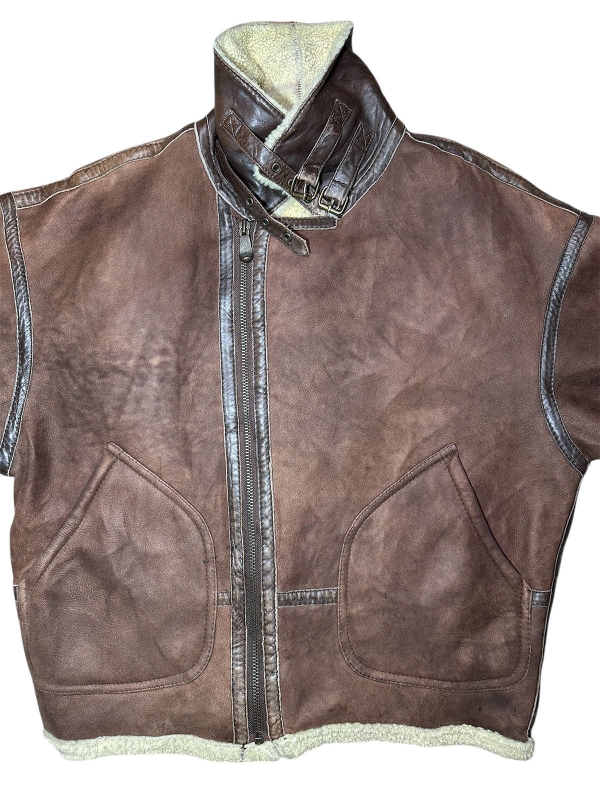 Nautica Vintage Nautica brown sheepskin shearling bomber jacket Size US XL / EU 56 / 4 - 4 Thumbnail