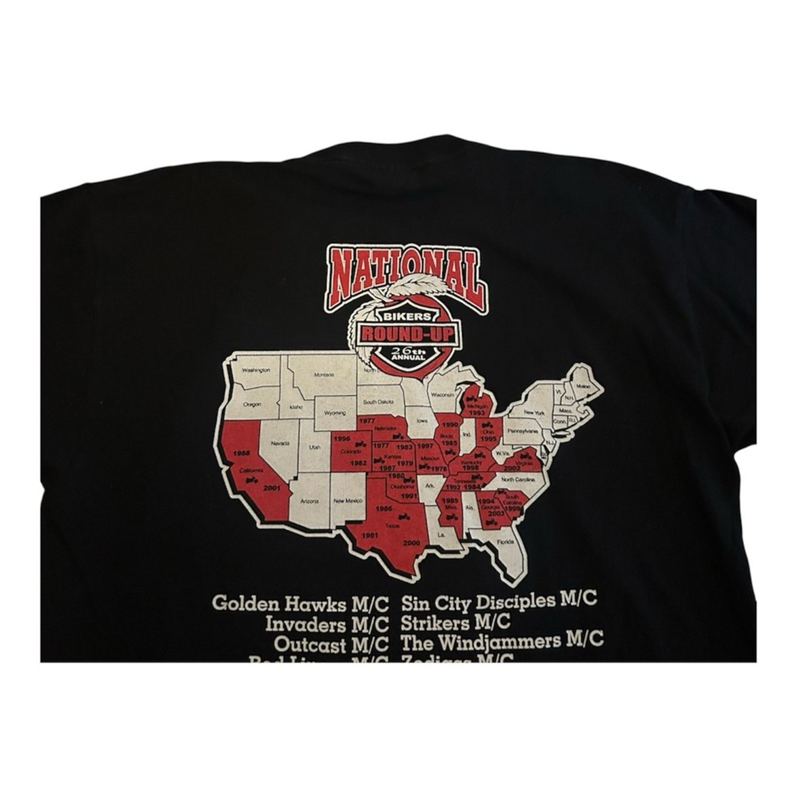Vintage Y2K African-American Bikers Motorcycle Club Graphic T-Shirt Size M / US 6-8 / IT 42-44 - 12 Thumbnail