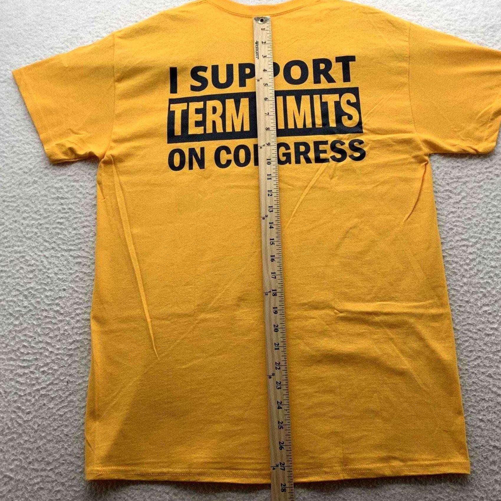 Gildan Gildan Yellow Adult Medium M T-Shirt Elect Congressional Term Limits Government Classic Dad Cotton Size US M / EU 48-50 / 2 - 5 Thumbnail