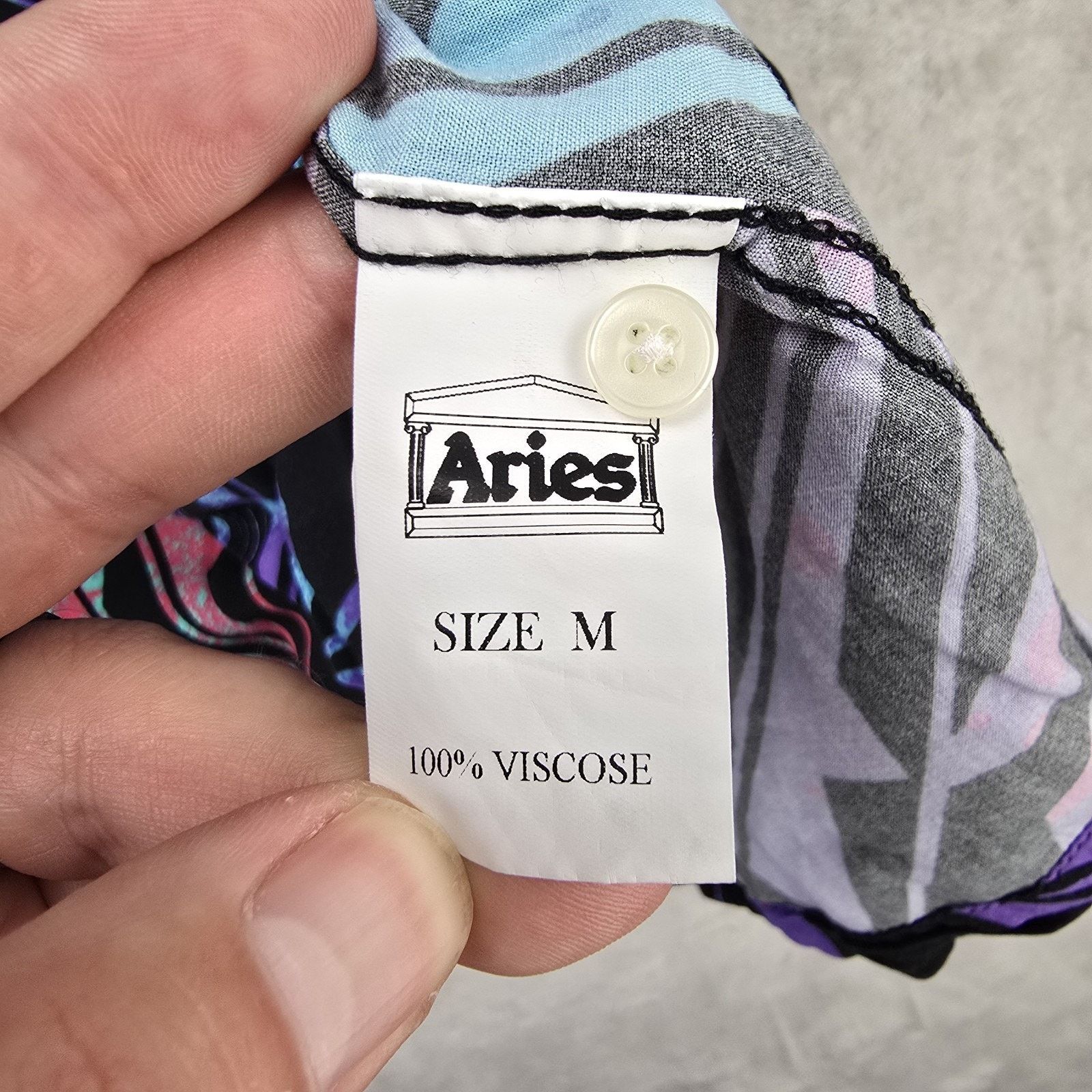 Aries Aries Vortex Hawaiian Shirt Mens Medium Viscose Geometric Size US M / EU 48-50 / 2 - 5 Thumbnail