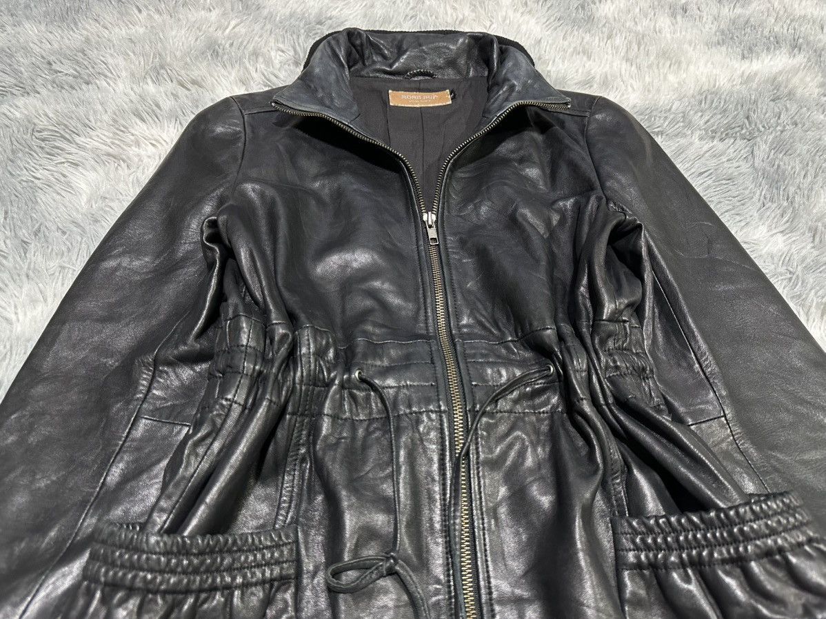 KMRii 🔥Sick Y2K Rose Bud Lamb Leather Coat Drawstring Jacket Goth Size US M / EU 48-50 / 2 - 2 Thumbnail