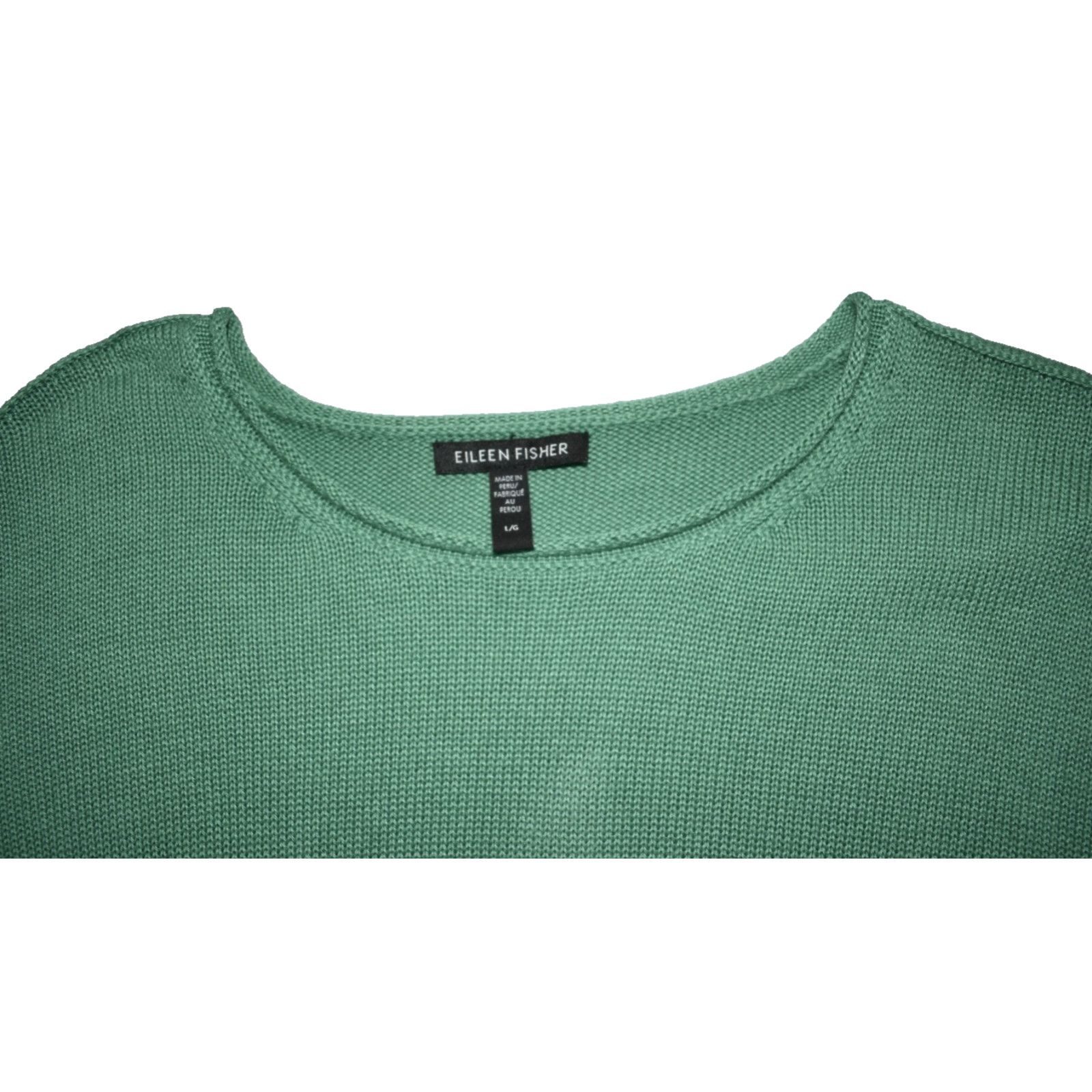 Eileen Fisher NEW EILEEN FISHER Green Org Cotton Boxy Pullover Sweater L Size L / US 10 / IT 46 - 5 Thumbnail