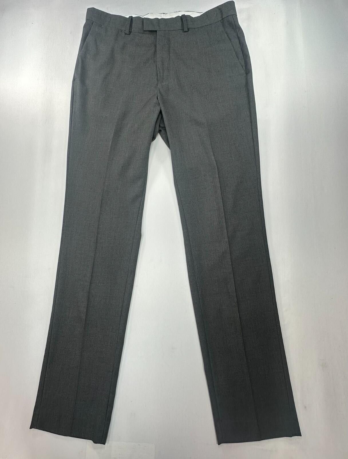 H&M H&M Slim Fit Flat Front Regular Dress Pants Gray Mens 34/30 Size US 34 / EU 50 - 1 Thumbnail