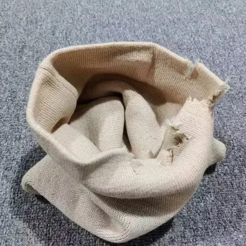 Other Aum Om Pray Symbol Distressed Knit Balaclava Ski Mask Beige Size ONE SIZE - 4 Thumbnail