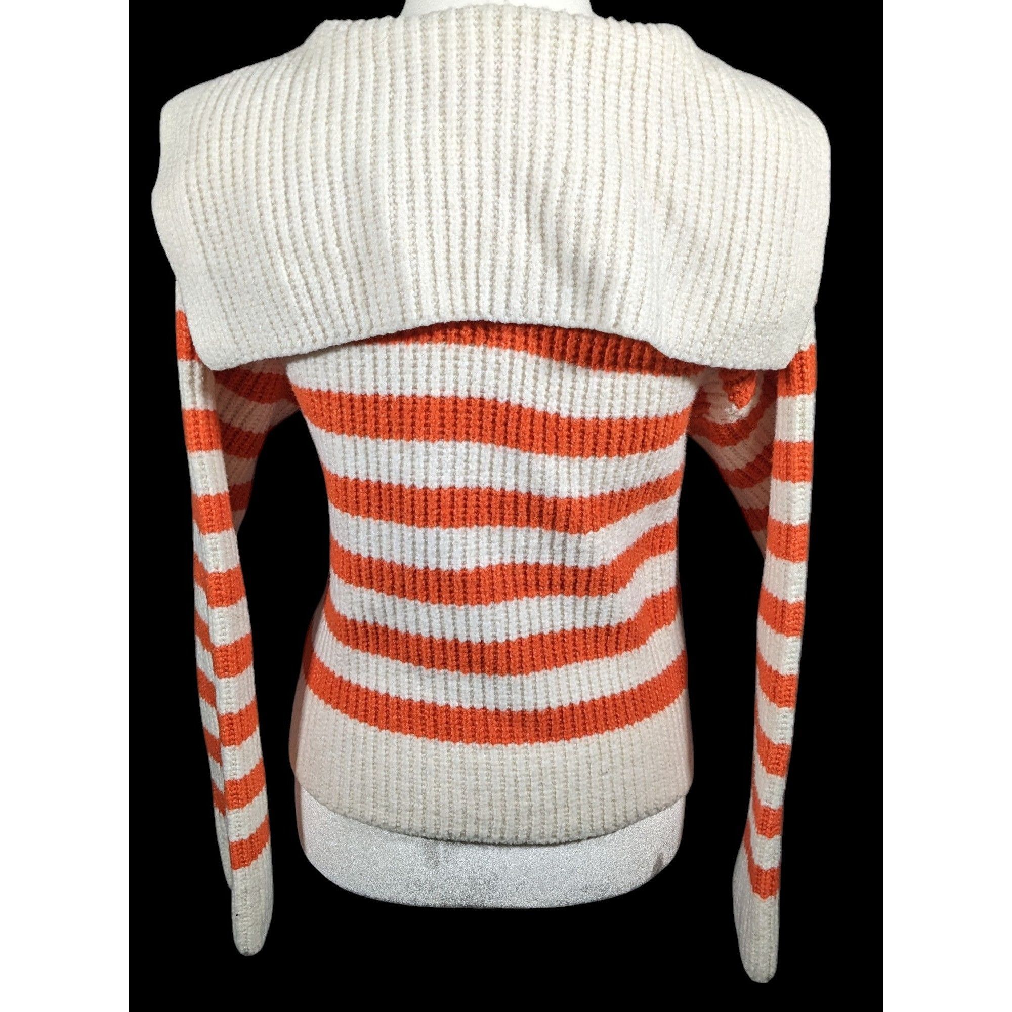 Other Sincerely Jules Preppy Orange And White Striped Sweater Size Size M / US 6-8 / IT 42-44 - 2 Thumbnail