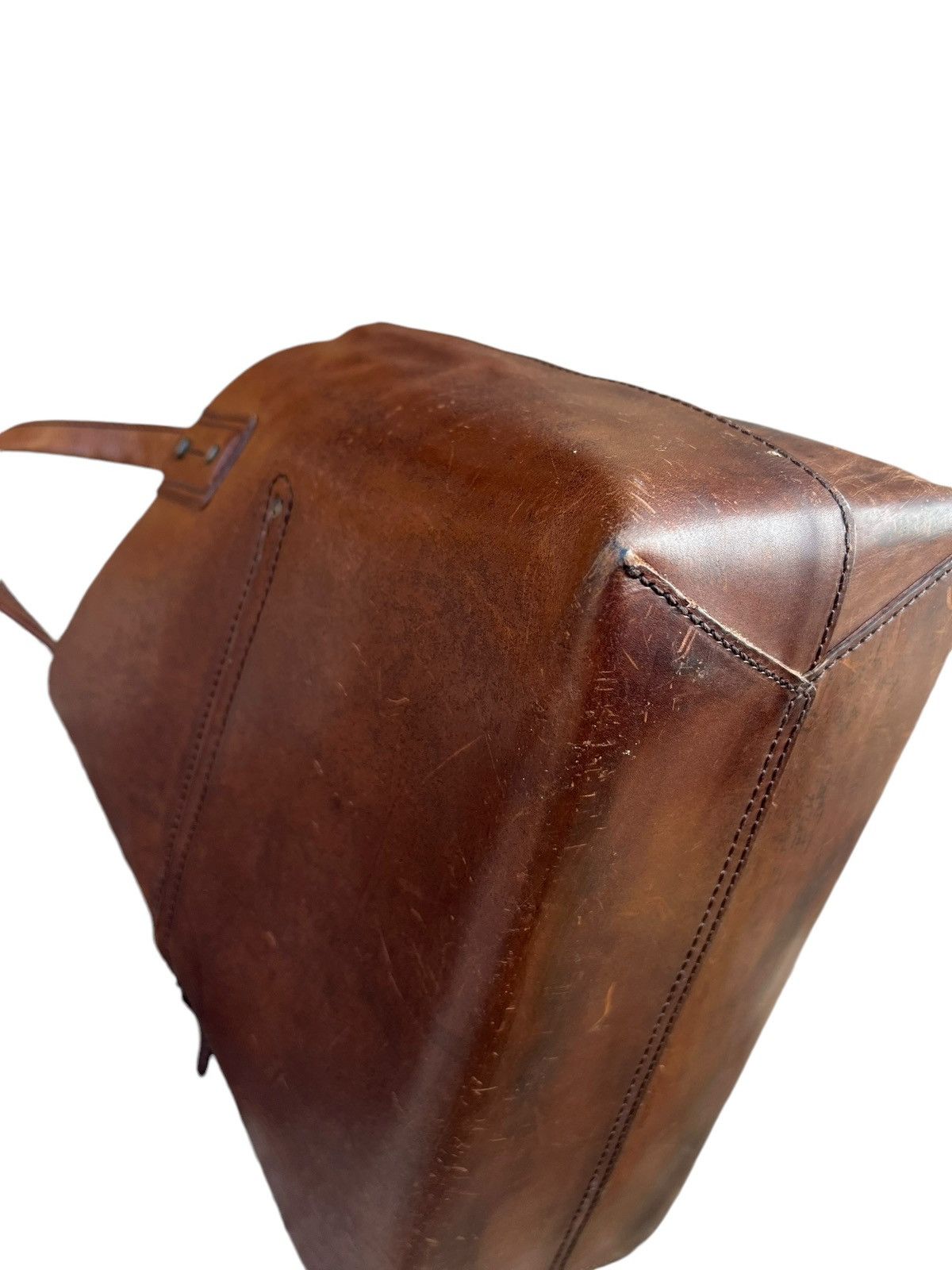 Japanese Brand × Leather Vintage DAKOTA Japan Patina Solid Leather Tote Bag Size ONE SIZE - 18 Thumbnail