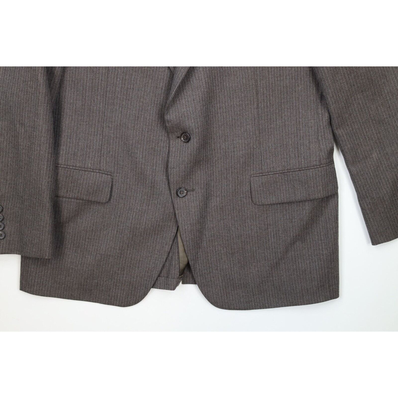 Vintage Vintage 70s 3 Piece Wool Suit Bell Bottoms Striped Size 46R - 4 Thumbnail