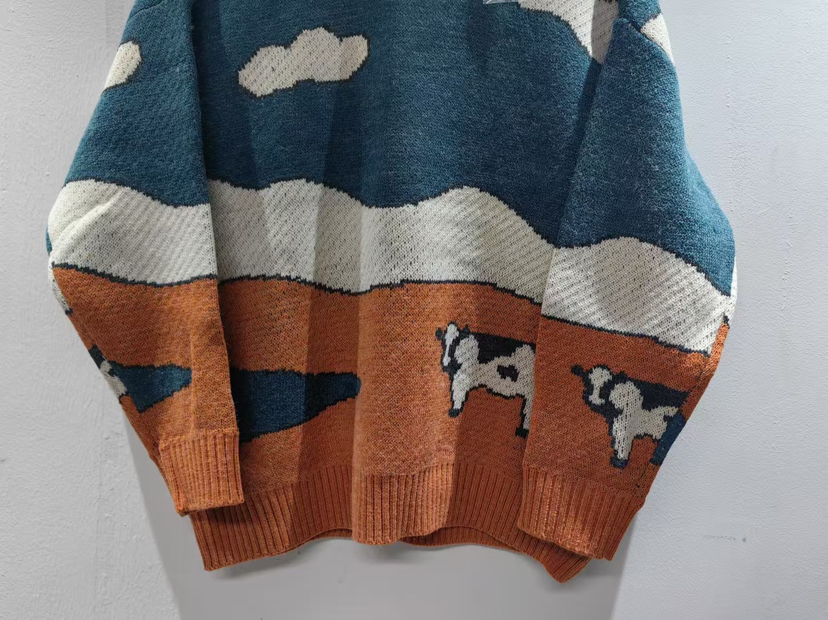Vintage Orange casual vintage cow print loose knit Sweater y2k Size US M / EU 48-50 / 2 - 4 Thumbnail