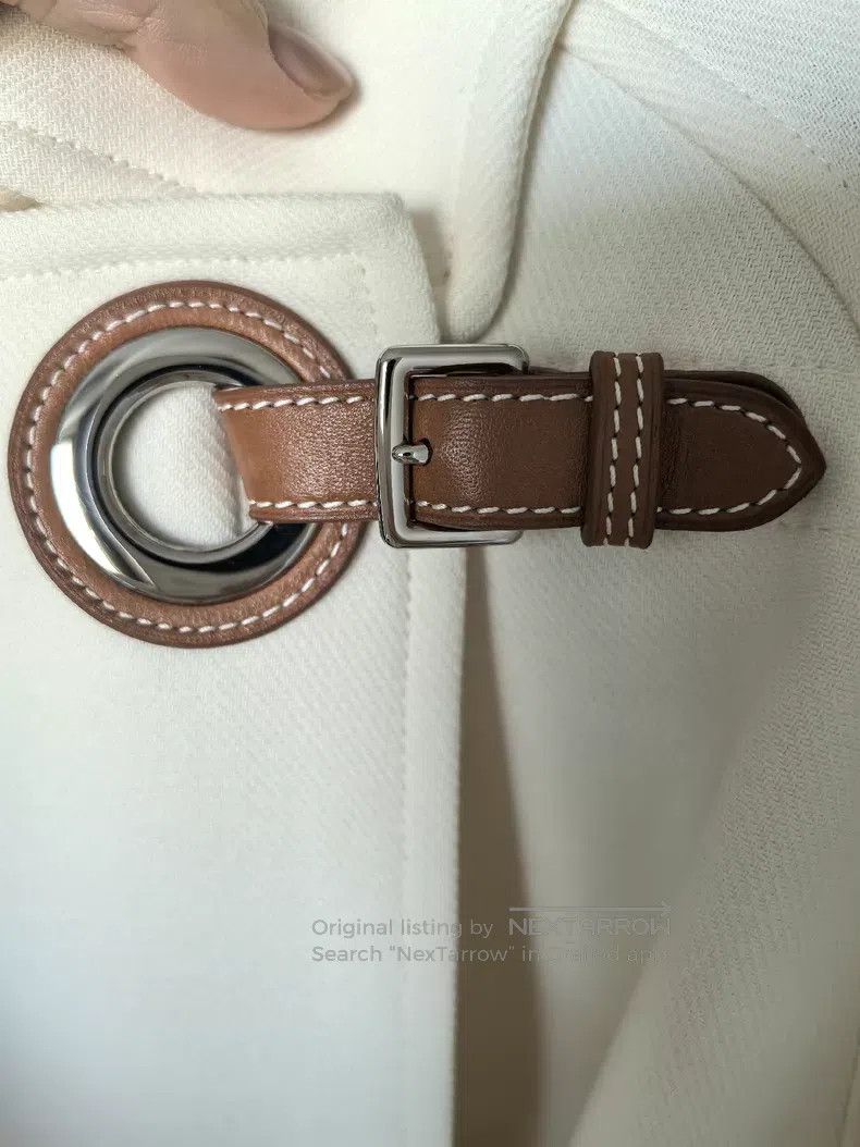Hermes Hermes Spring-Summer Wool Coat, Off-White Size XS / US 0-2 / IT 36-38 - 3 Thumbnail
