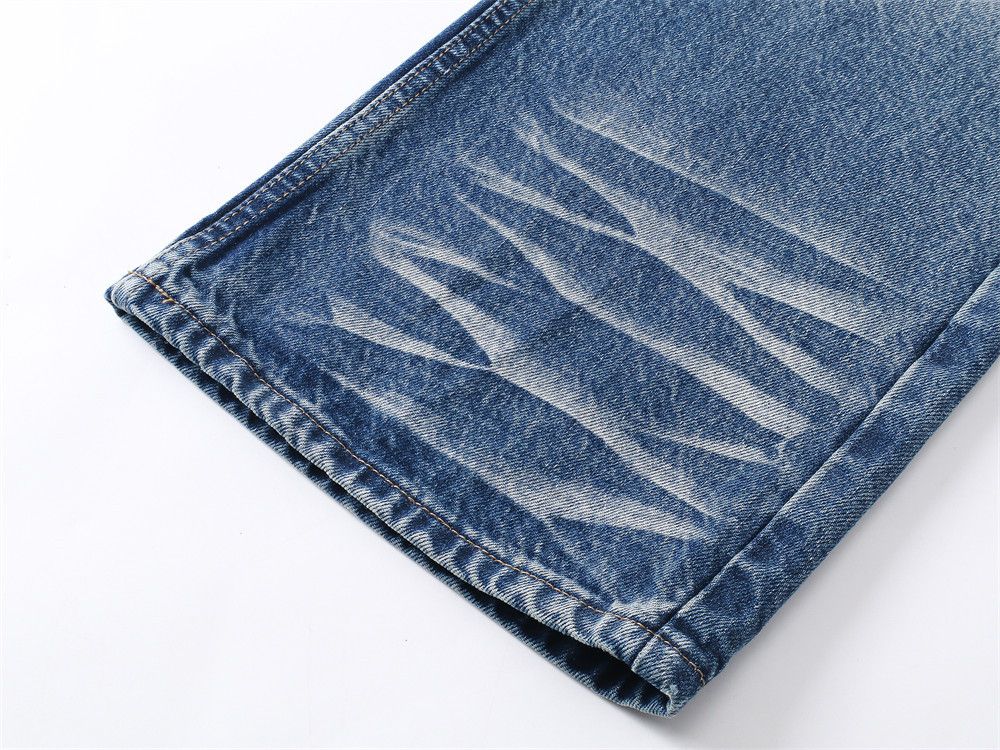 Vintage Men's vintage ripple distressed loose casual washed jeans Size US 32 / EU 48 - 6 Thumbnail