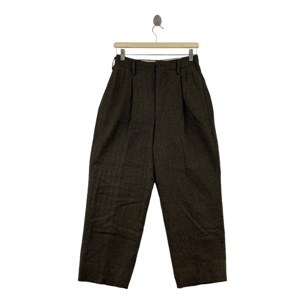 Japanese Brand GRASS MEN'S By JUN SAITO Japanese Designer Baggy Brown Size US 27 - 1 Thumbnail