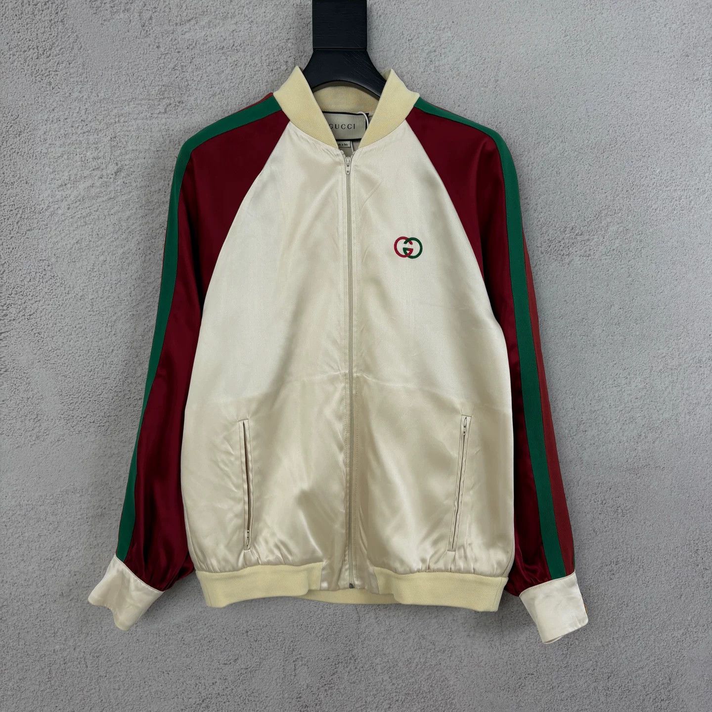 Gucci Gucci Silk Embroidered Logo Bomber Jacket M Size US M / EU 48-50 / 2 - 1 Thumbnail
