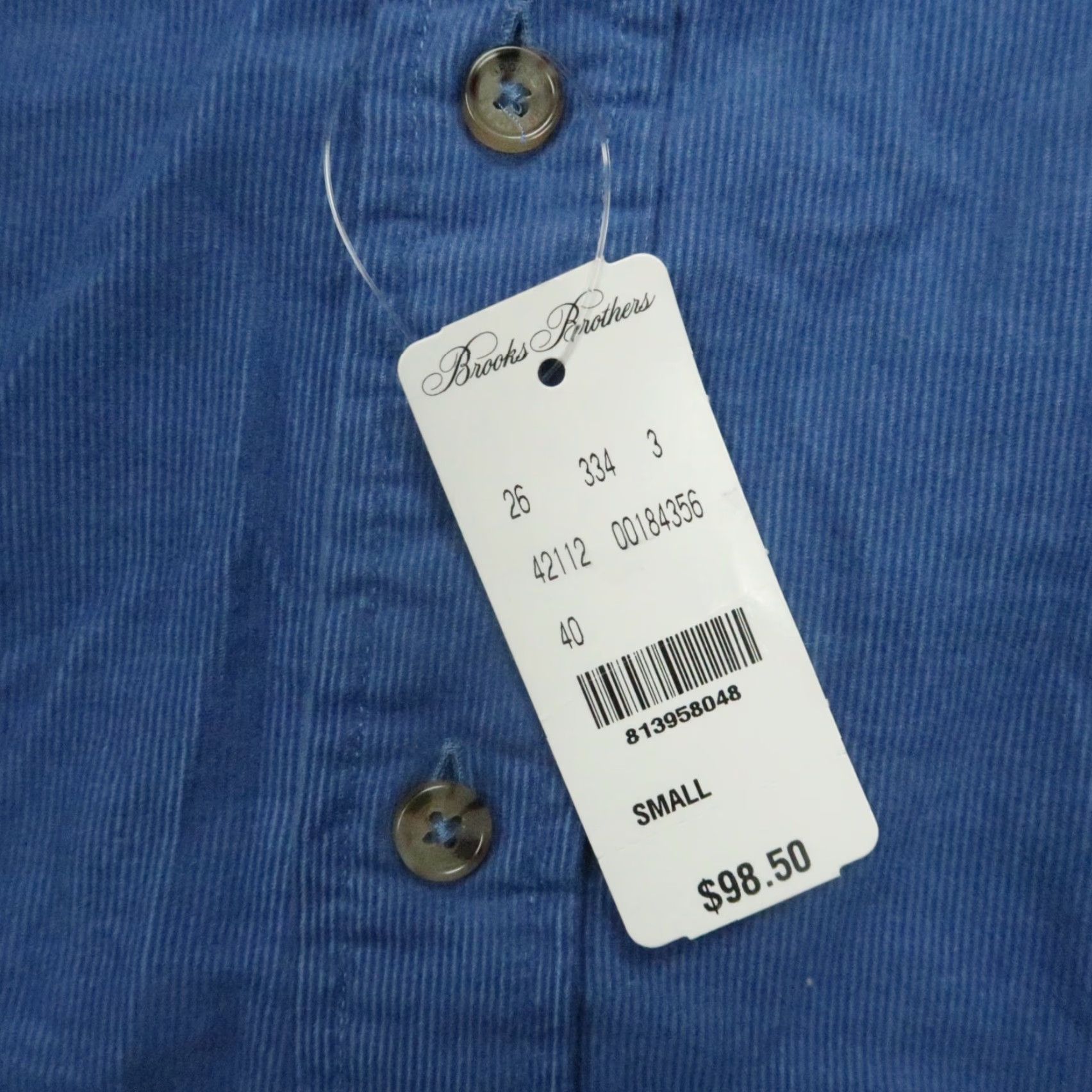 Brooks Brothers Brooks Brothers Shirt Men Small Blue Corduroy Long Sleeve Button Down NWT Size US S / EU 44-46 / 1 - 4 Thumbnail