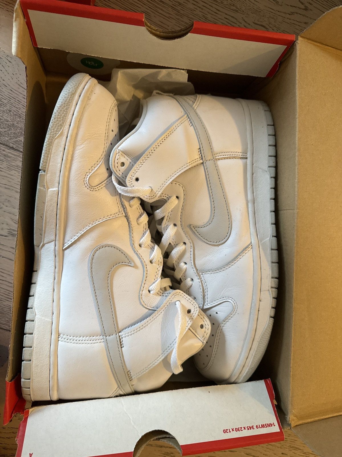 image of Nike Dunk High White/platinum Shoes, Men's (Size 11.5)