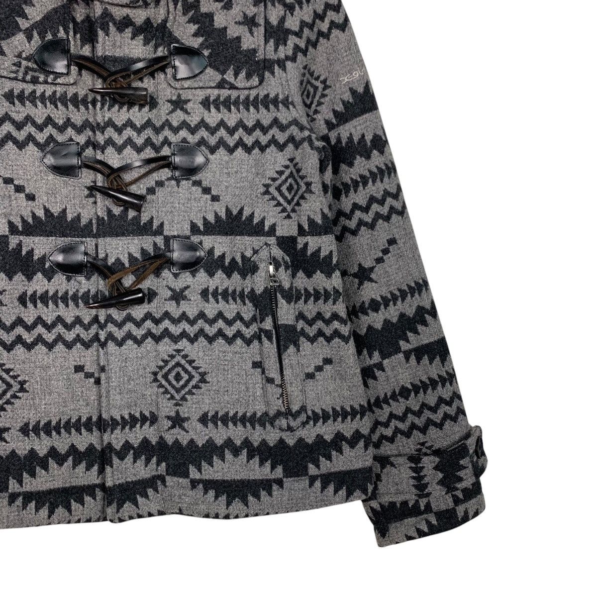 X-Girl X GIRL Black And Grey Aztec Design Duffle Coat #2695-C121 Size S / US 4 / IT 40 - 4 Thumbnail