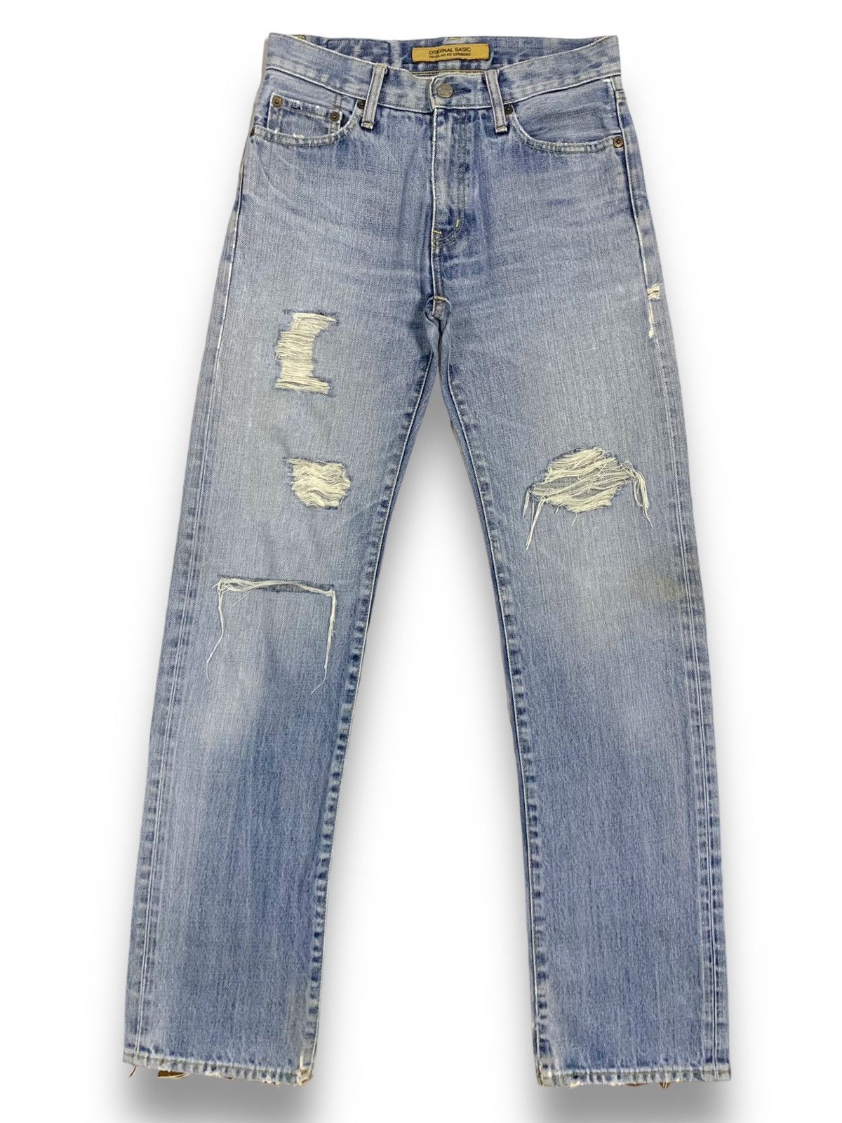 Undercover × Uniqlo Vintage Uniqlo S002 Blue Wash Distressed Grunge Jeans Size US 29 - 1 Thumbnail