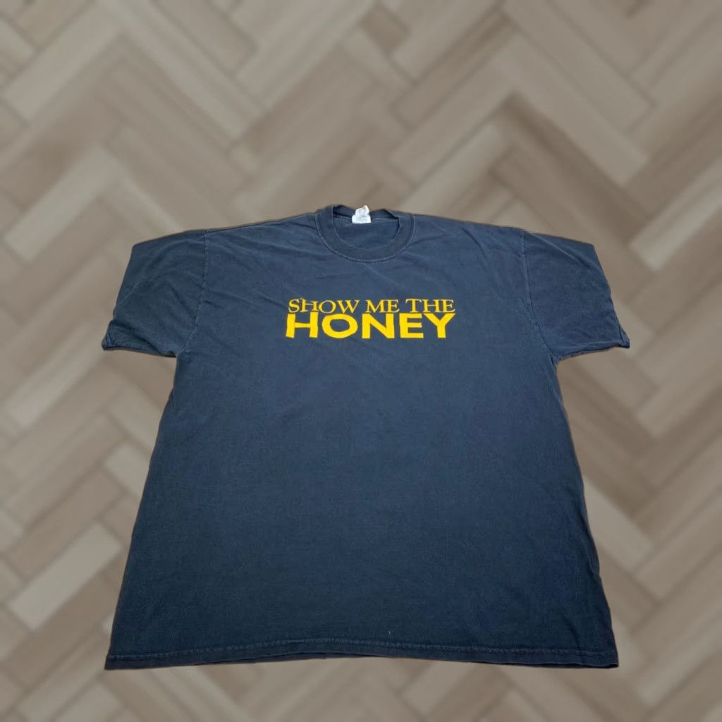 Jerzees VINTAGE American Honey Show me the Honey Promo Shirt mens XL Black11767 Size US XL / EU 56 / 4 - 1 Thumbnail