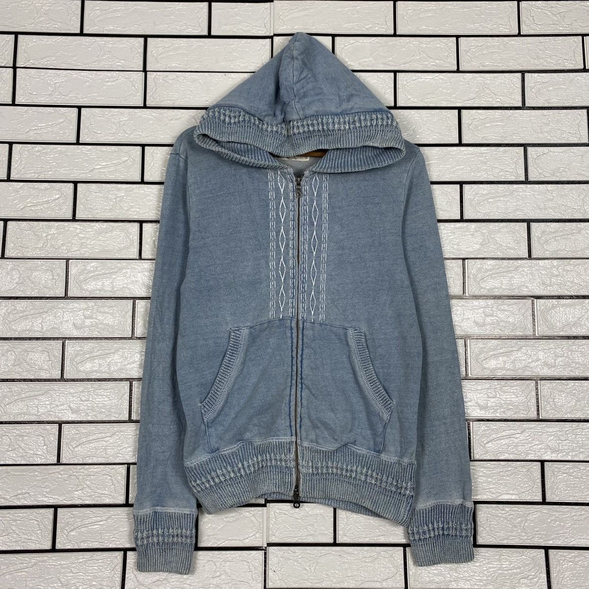 Japanese Brand Indigo Zipper Denim Sweater Japan Issey Miyake Size US M / EU 48-50 / 2 - 2 Thumbnail