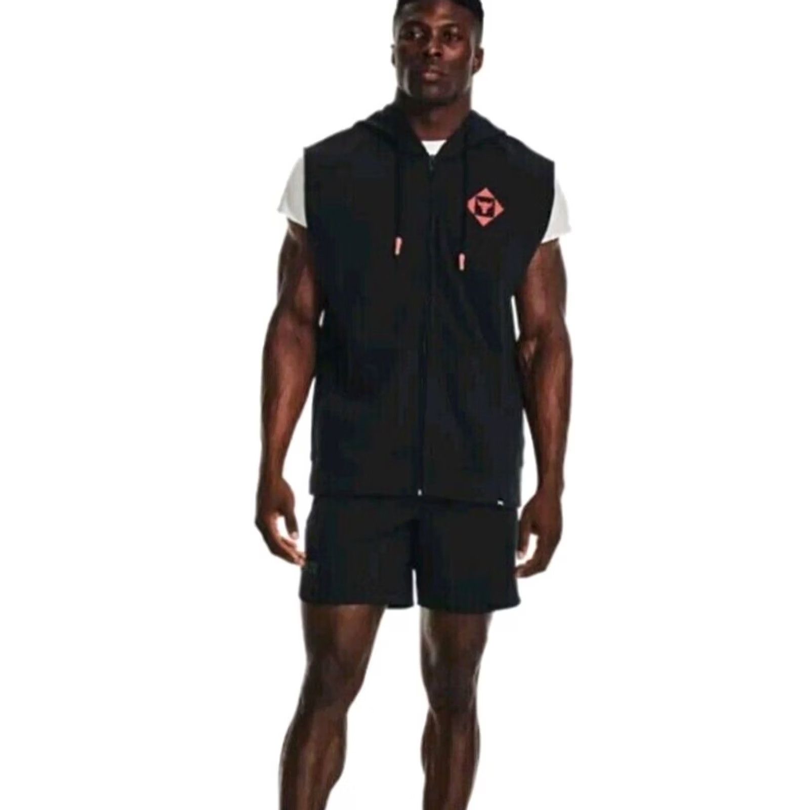 Under Armour Under Armour Project Rock Hoodie Mens Small Black Sleeveless Full-Zip Logo Zipper Terry 1377434 Size US S / EU 44-46 / 1 - 3 Thumbnail