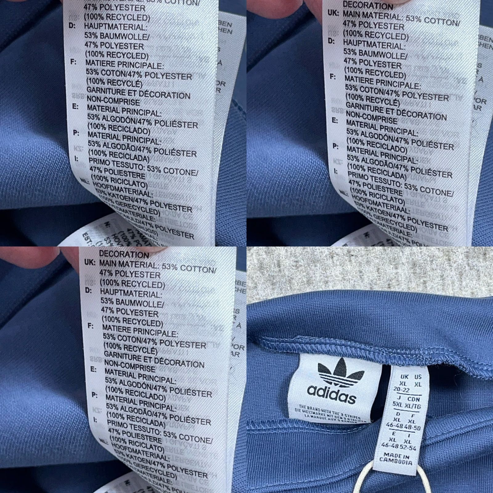 Adidas Adidas Sweatshirt Women XL Blue White Pullover Mock Neck Logo Size XL / US 12-14 / IT 48-50 - 8 Thumbnail