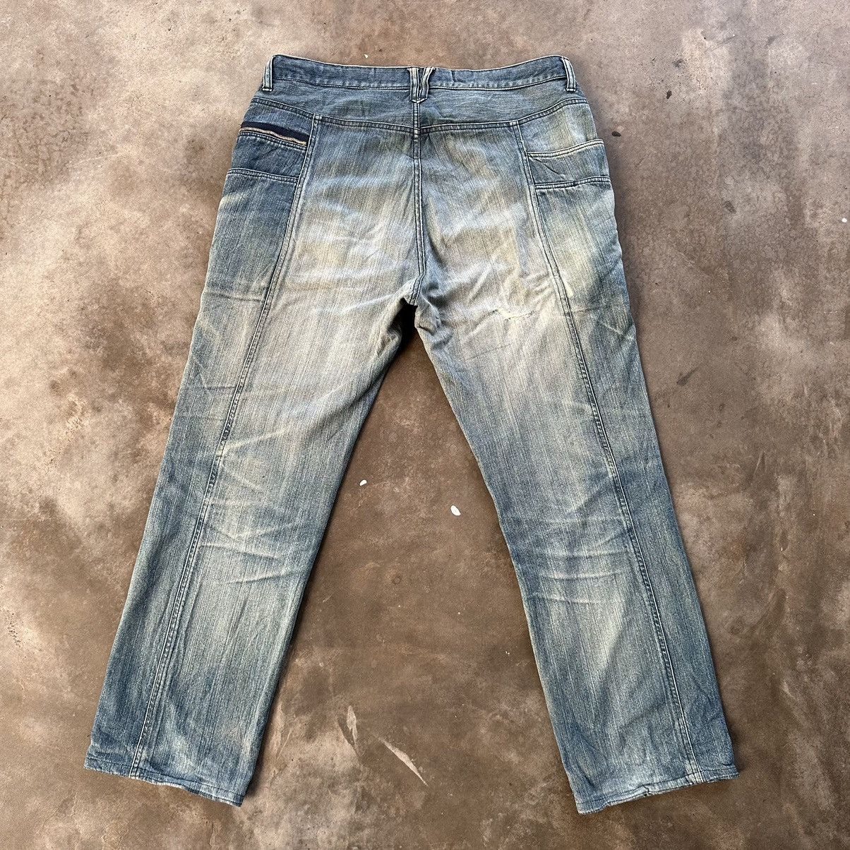 Japanese Brand Vintage Phil Smart Japanese Distressed Sick Jean Faded Pant Size US 37 - 9 Thumbnail