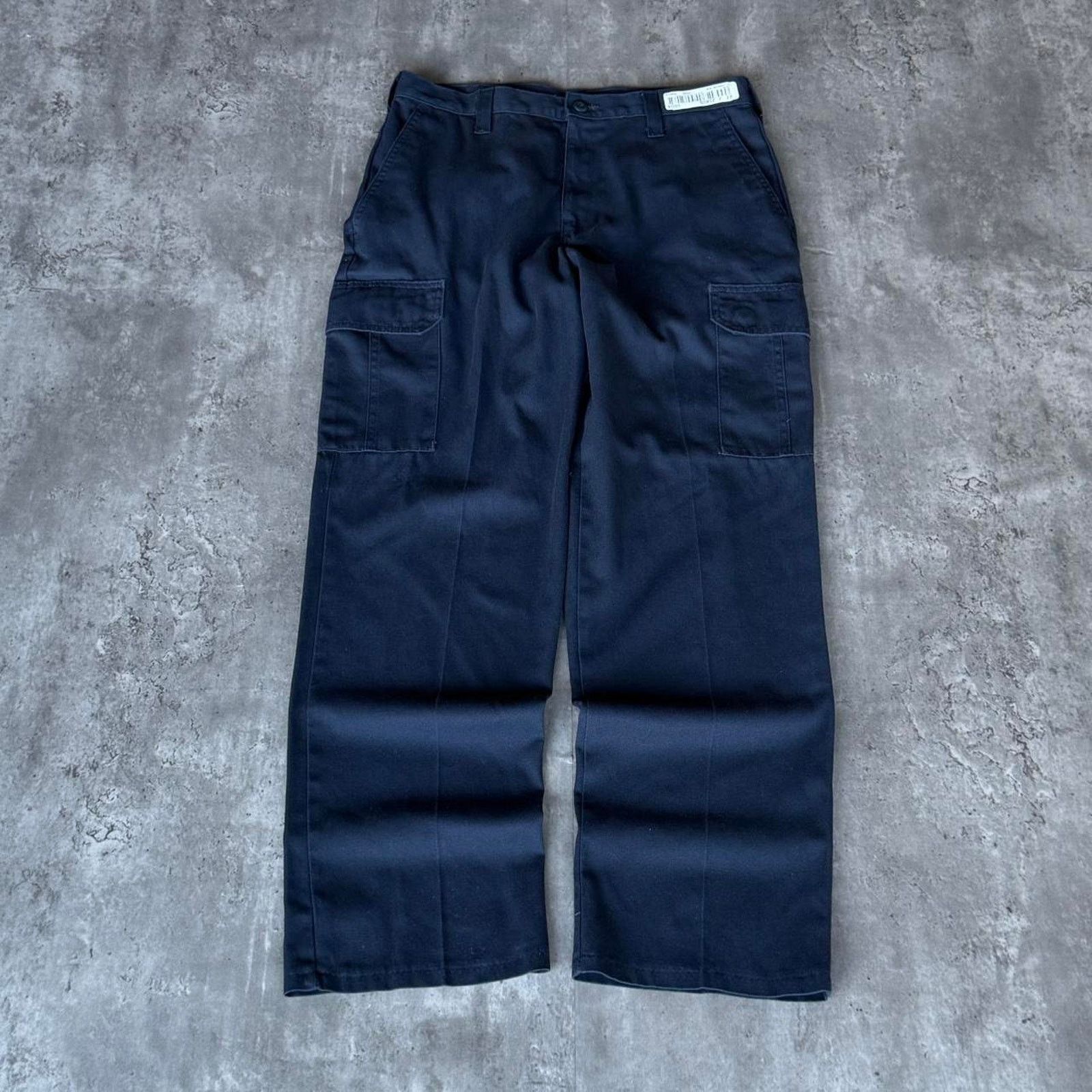 Carhartt × Vintage Vintage Y2K Baggy Cargo Navy Blue Cyber Tech Utility Pants Size US 31 - 1 Thumbnail
