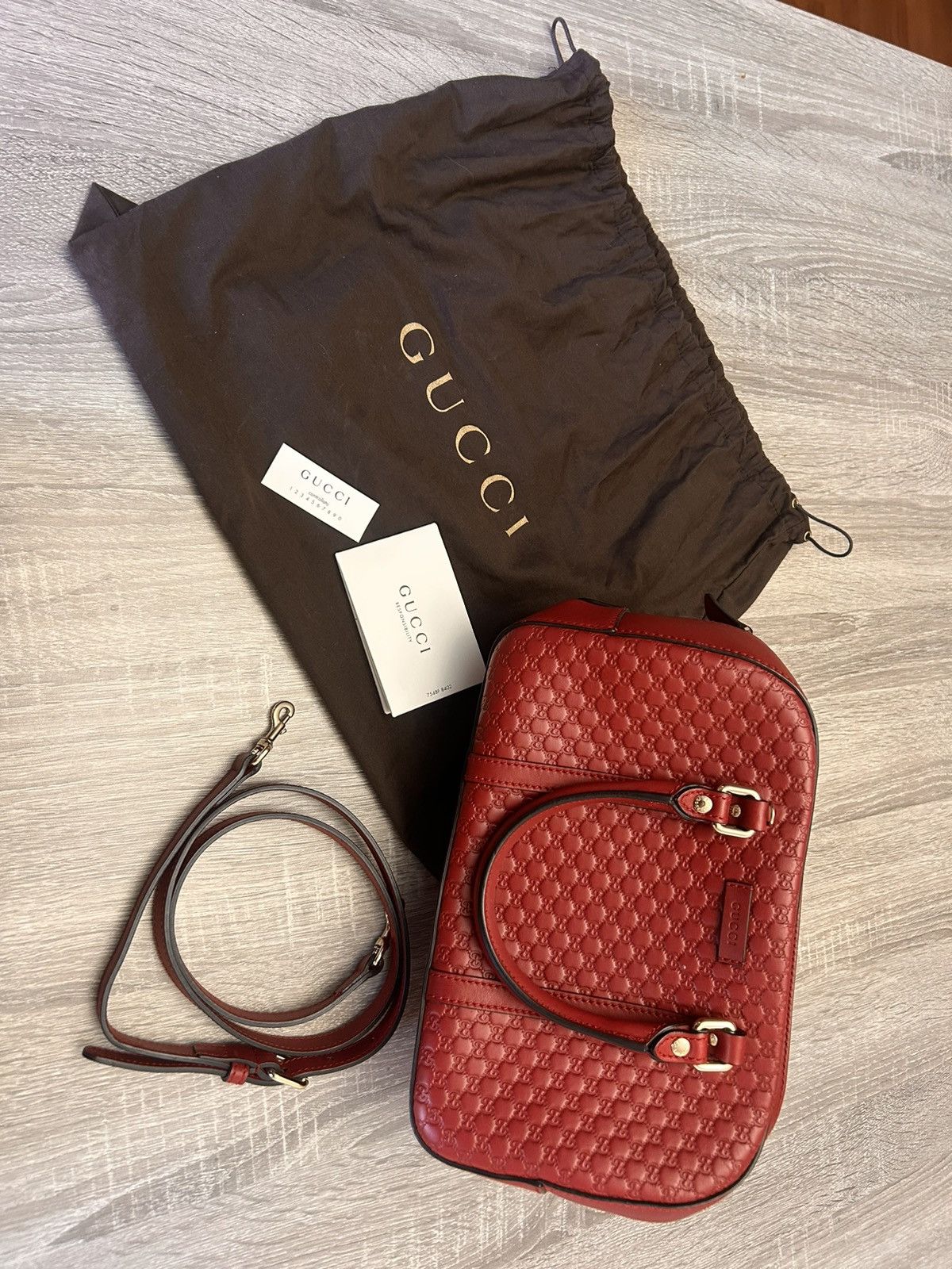 Gucci GUCCI GG LOGO LEATHER S/M SATCHEL BAG Size ONE SIZE - 1 Thumbnail