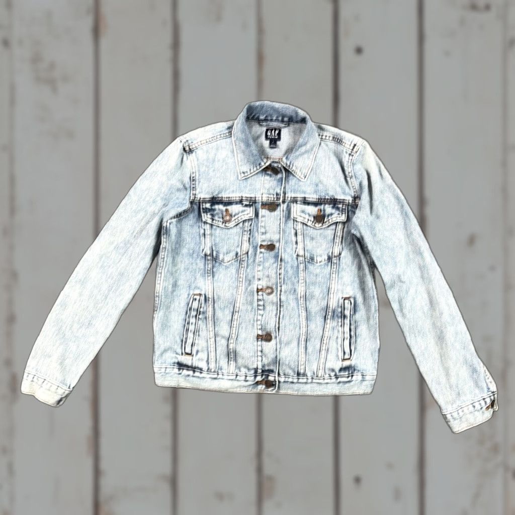 Gap VINTAGE Gap Jacket Womens S Blue Denim Light Wash Trucker 100% Cotton Casual Size S / US 4 / IT 40 - 1 Thumbnail
