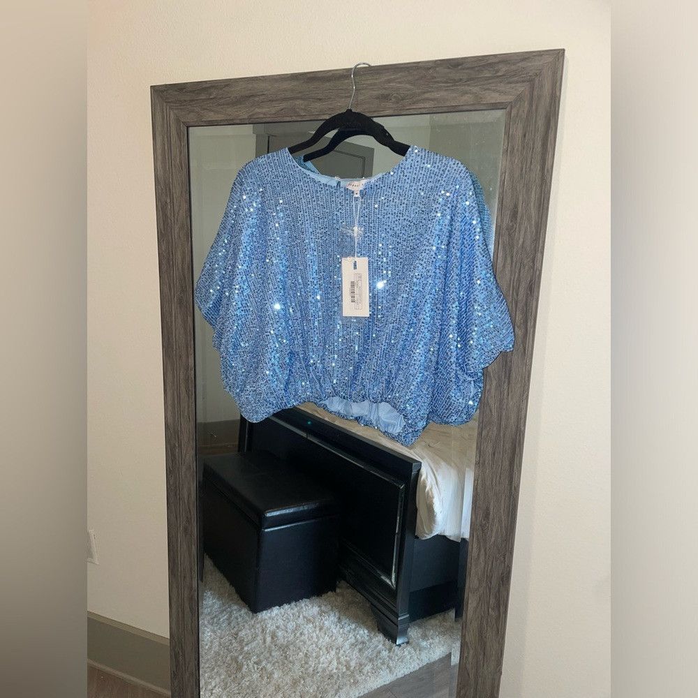Other NWT Endless rose blue sequin puff crop top Size M / US 6-8 / IT 42-44 - 3 Thumbnail
