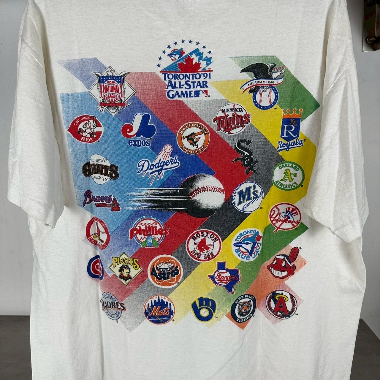 MLB × Vintage 1991 MLB Toronto All Star Game Promo Bulletin Athletic Tee Size US XL / EU 56 / 4 - 3 Thumbnail