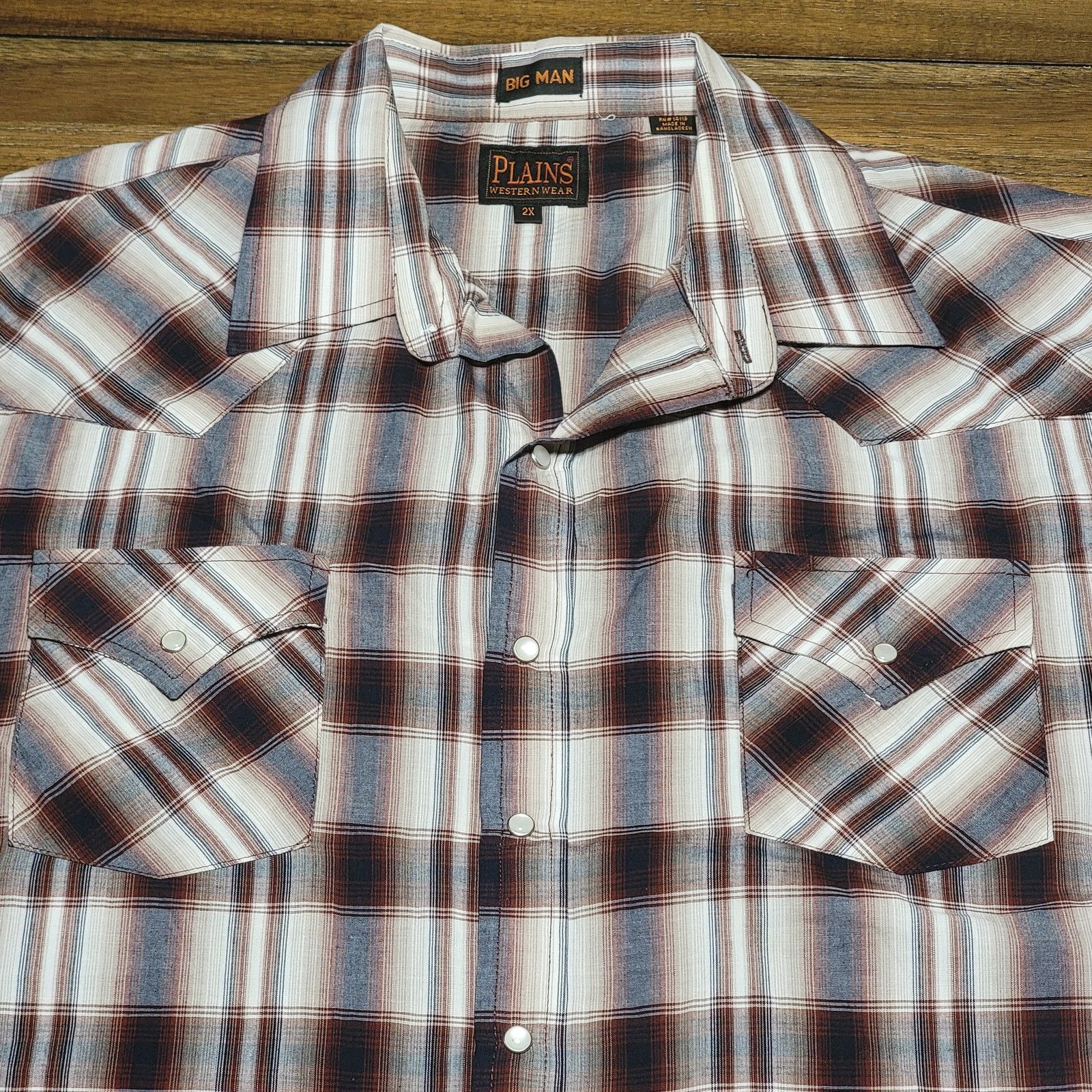 Other Plains Western Wear LS Big Man Plaid Western Shirt - Size 2X Size US XXL / EU 58 / 5 - 2 Thumbnail
