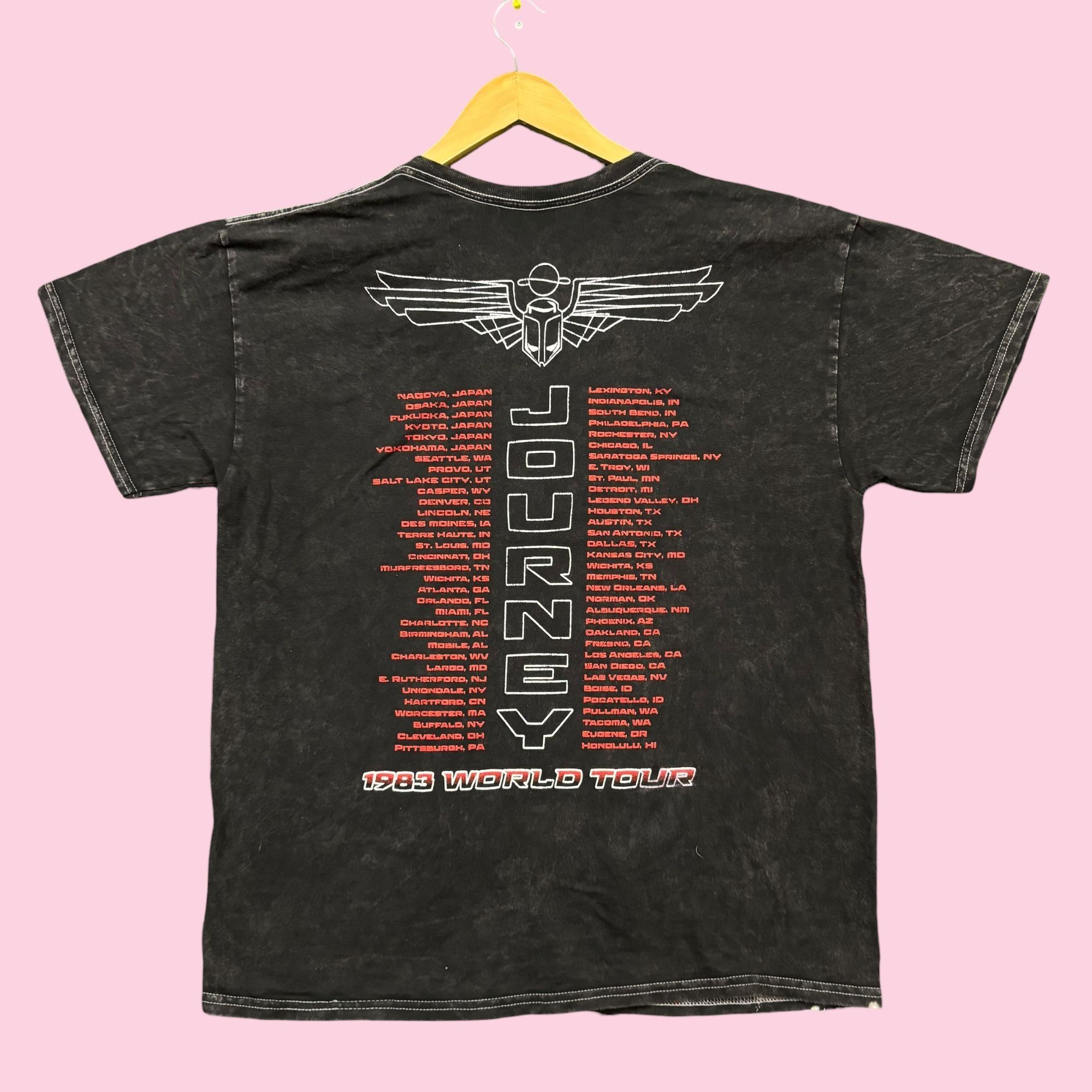 Band Tees Journey Frontiers 1983 World Tour Mineral Wash Tee L Size US L / EU 52-54 / 3 - 3 Thumbnail