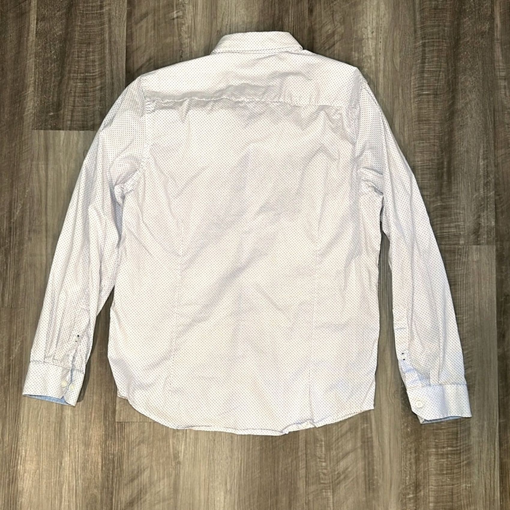 Vintage Report Collection Performance Stretch Modern Fit Button-Down Large Long Sleeve White L Men Shirt Size US 33 - 3 Thumbnail