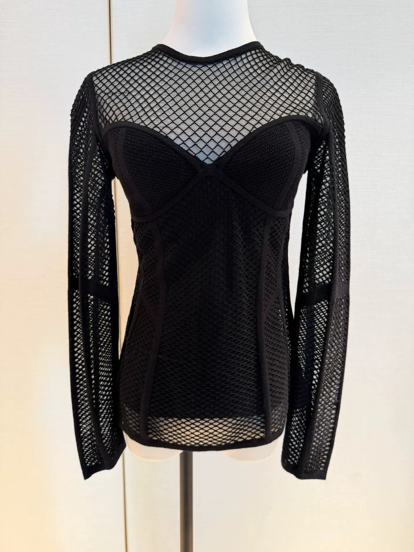 Fendi fendi black mesh long sleeve top Size US S / EU 44-46 / 1 - 1 Thumbnail