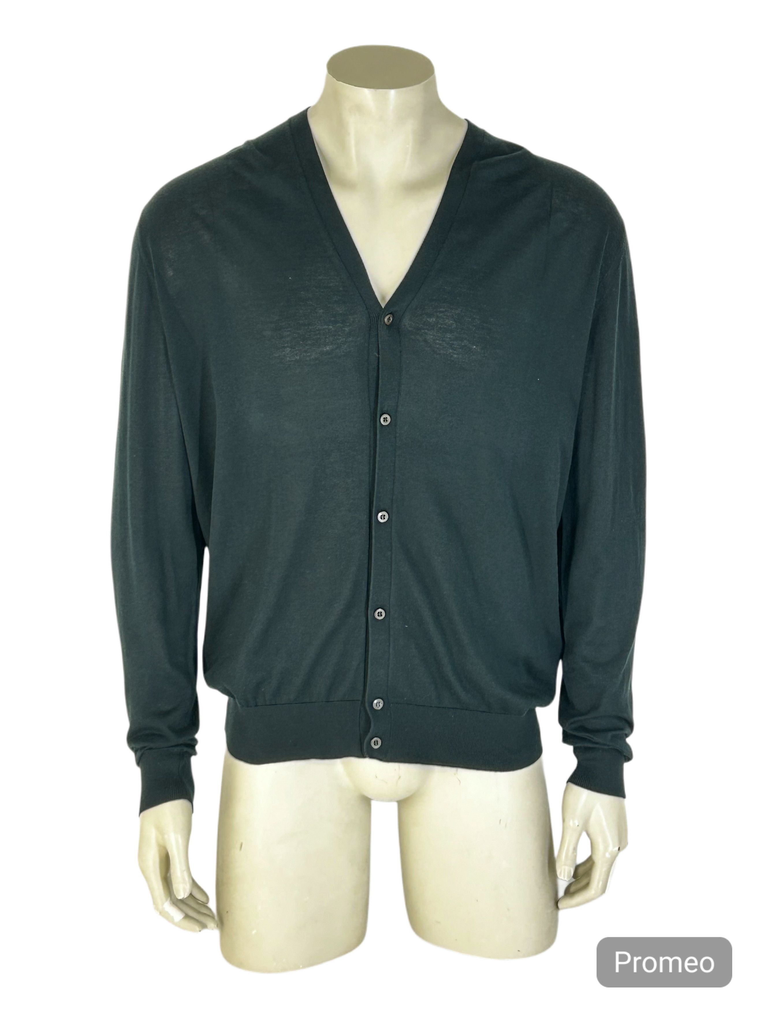 Prada Prada Black 6 Button Cotton Knit Cardigan size 52 Size US L / EU 52-54 / 3 - 1 Thumbnail