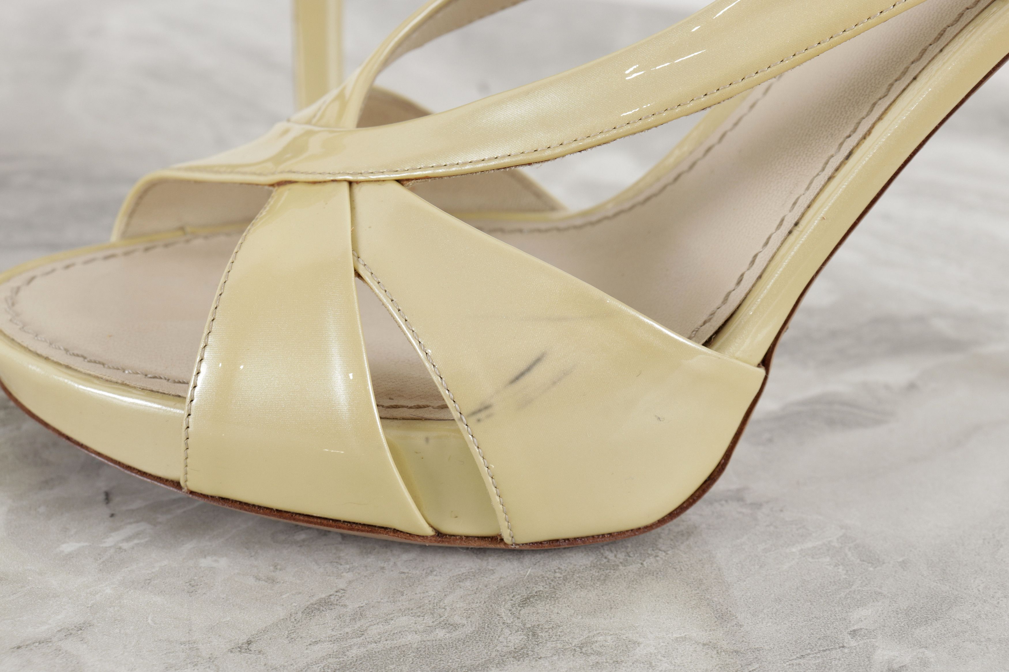 Louis Vuitton Louis Vuitton Leather Yellow High Heel Open Toe Shoes Size US 7.5 / IT 37.5 - 11 Thumbnail