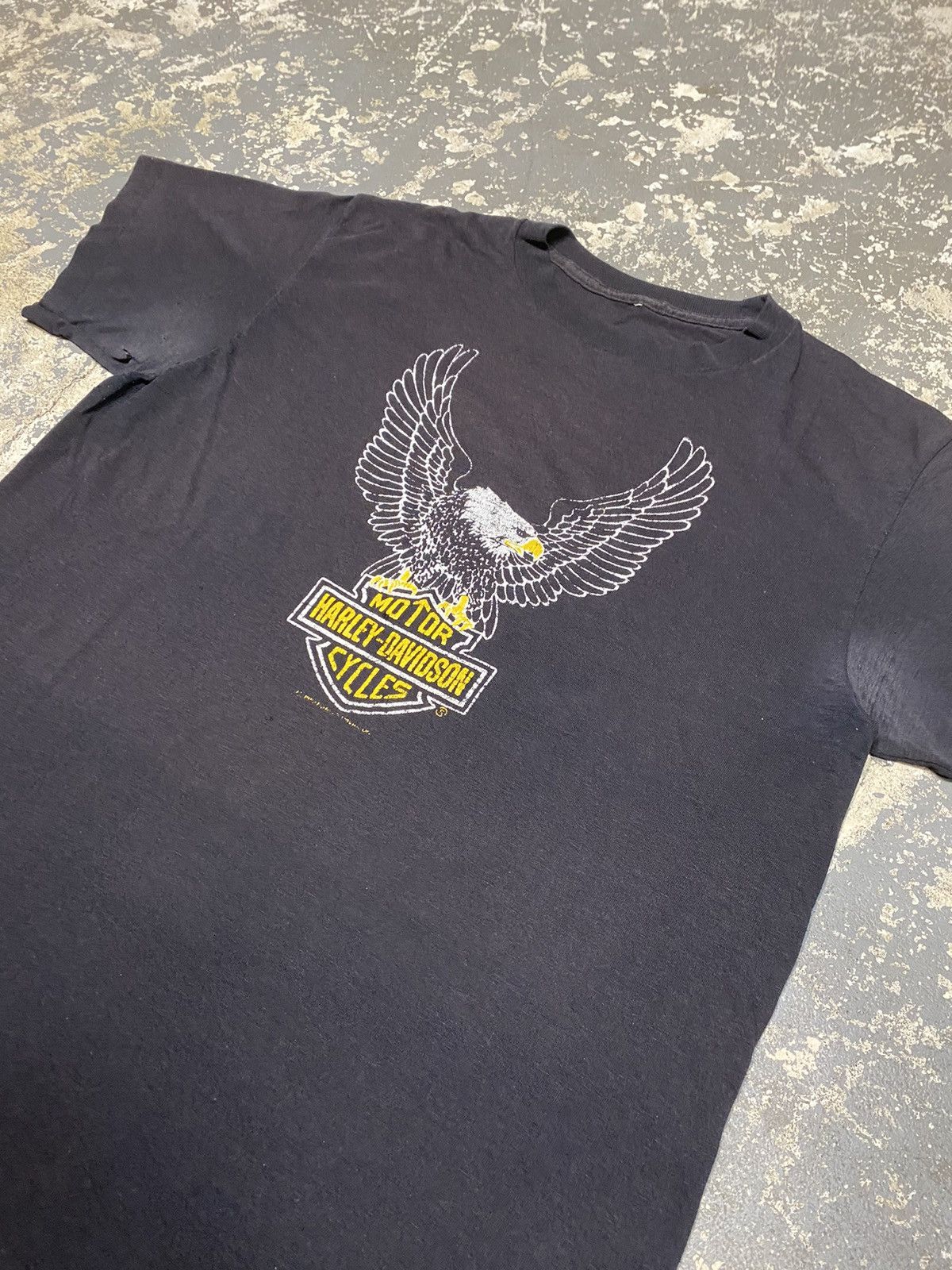 Harley Davidson × Vintage Vintage Harley Davidson Eagle 70s/80s Thin USA Tshirt Size US M / EU 48-50 / 2 - 3 Thumbnail