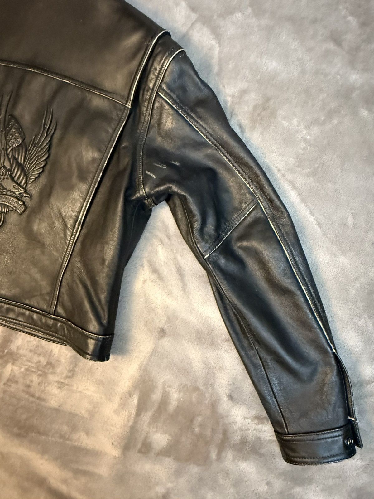 Harley Davidson Woman’s Harley Davidson Trucker/Motoclcle Jacket Blk Lg VTG Size L / US 10 / IT 46 - 12 Thumbnail