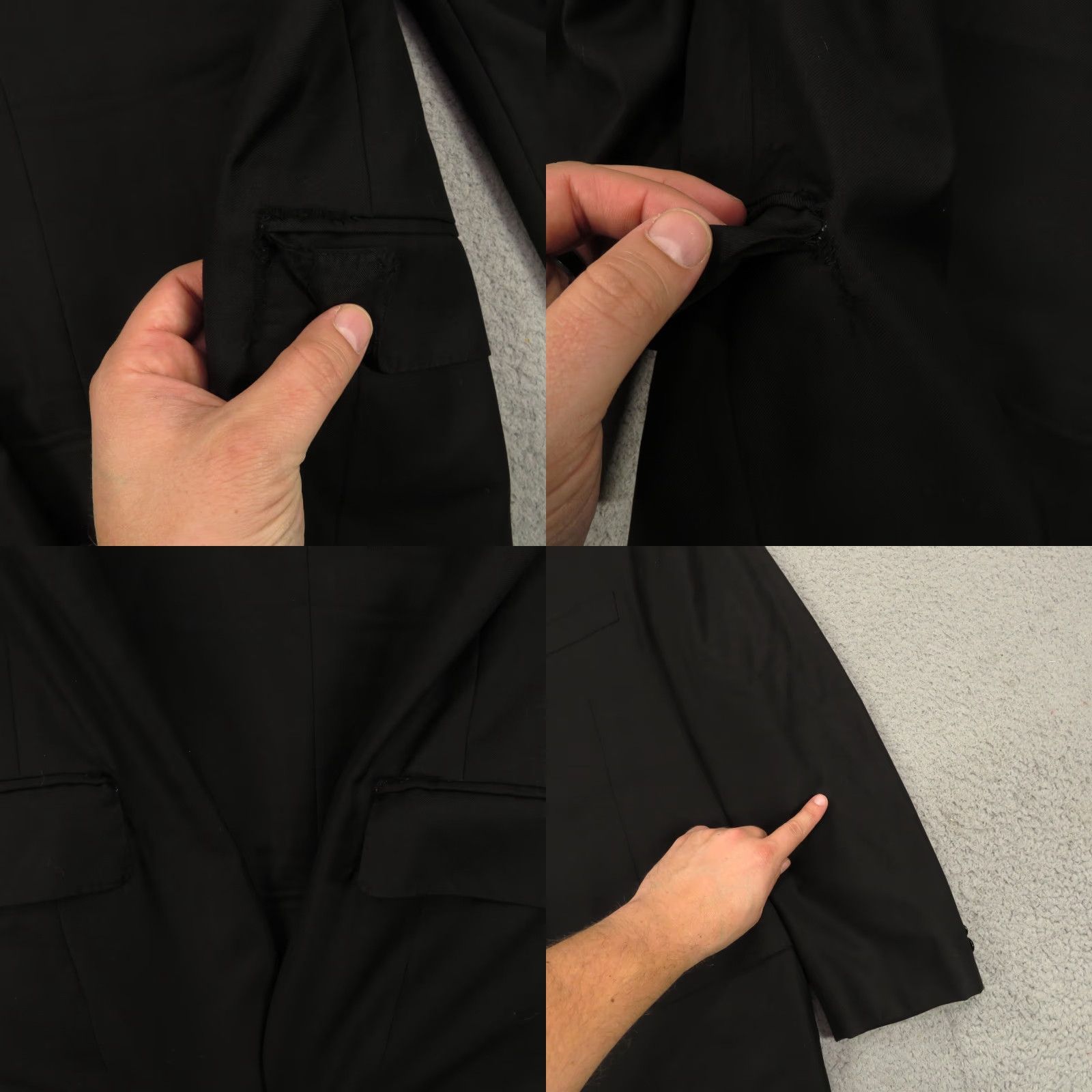 Canali Canali 1934 Blazer Wool Black 44R 2 Button Formal Jacket Single-Breasted Notch Lapel Double-Vented Mens Vintage No N/A Size 44R - 8 Thumbnail