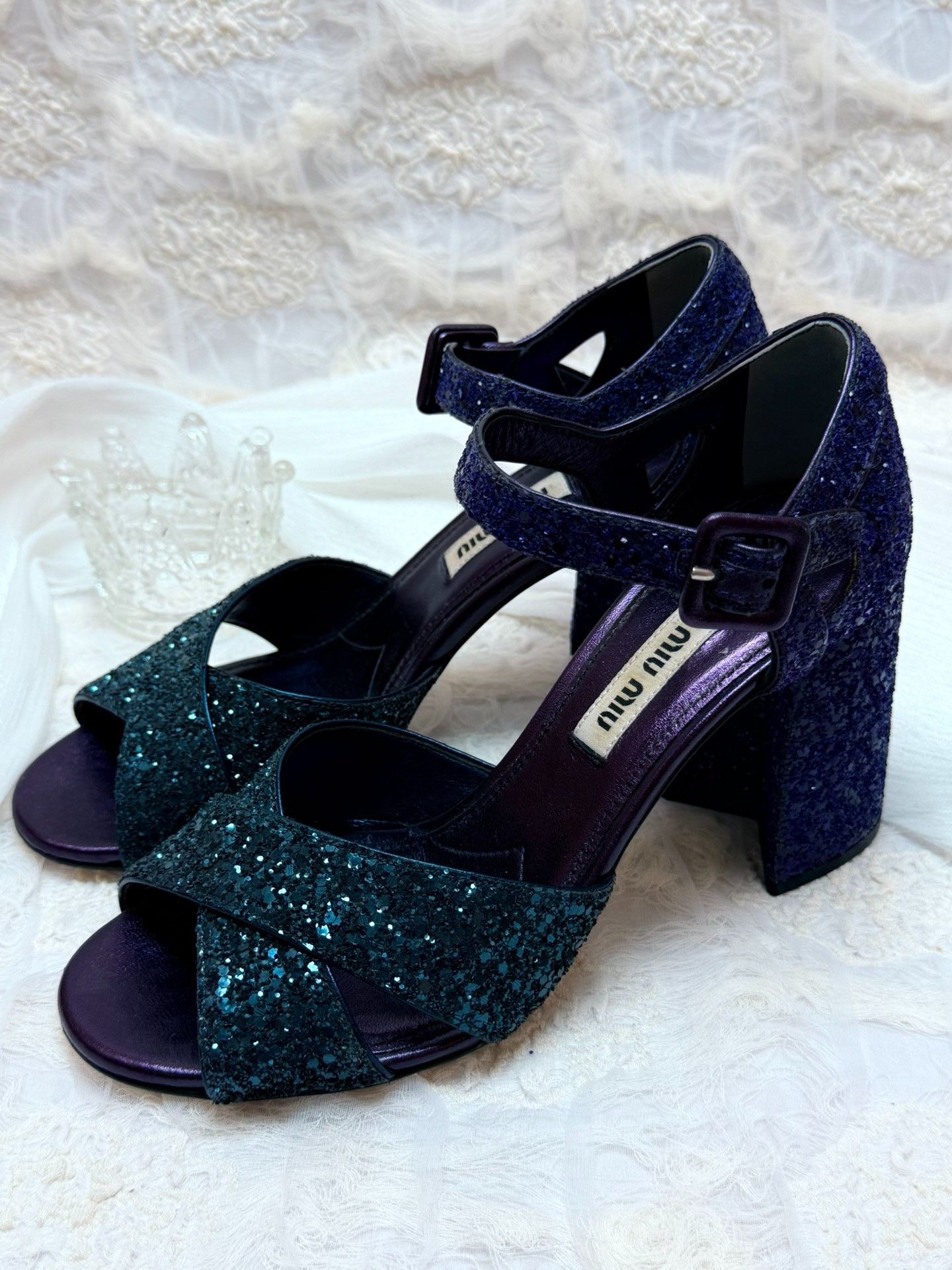 Miu Miu Miu Miu Purple Sandals us_5 Women Size US 5 / IT 35 - 1 Thumbnail