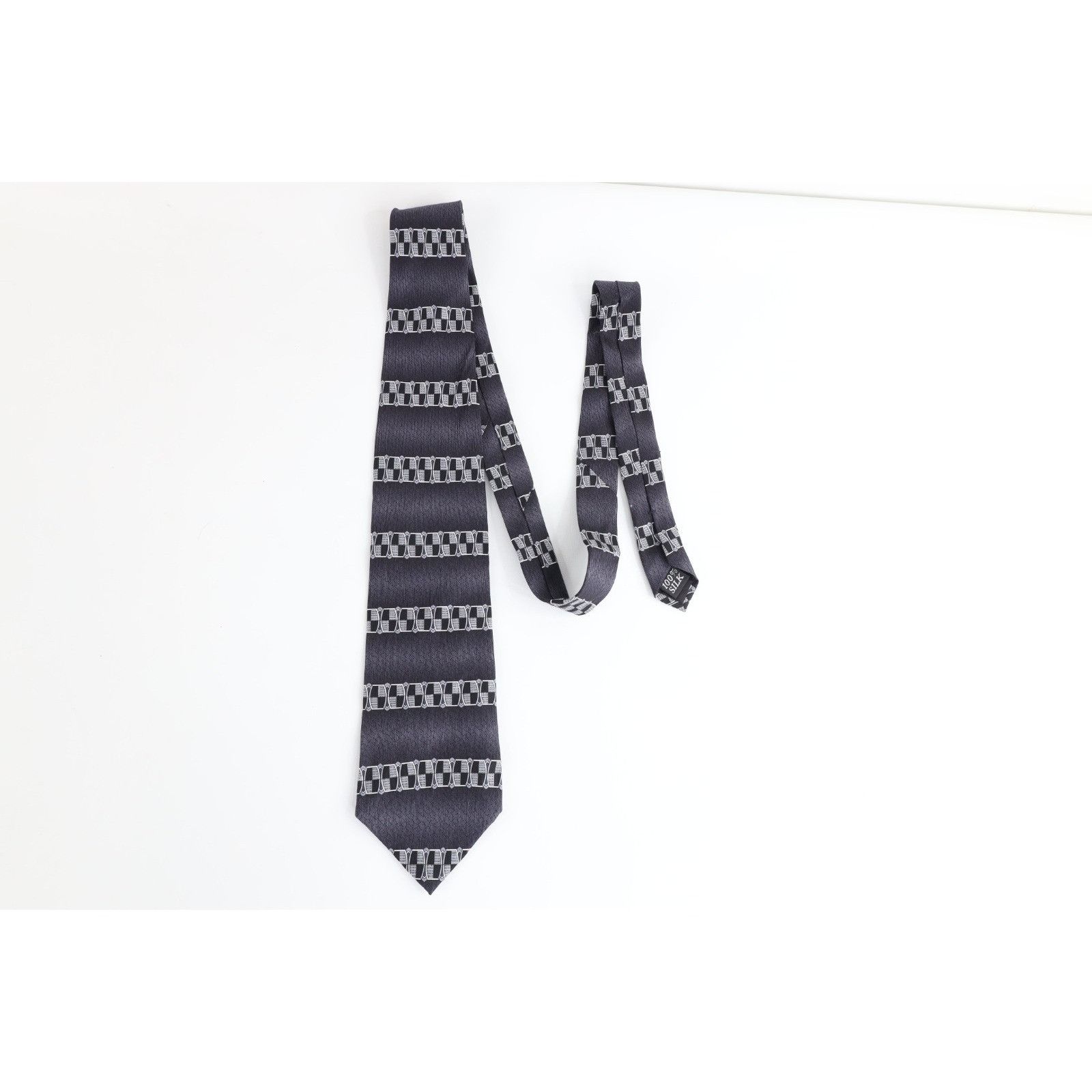 Vintage Vintage 90s Streetwear Geometric Crest Neck Tie Wedding Size ONE SIZE - 3 Thumbnail