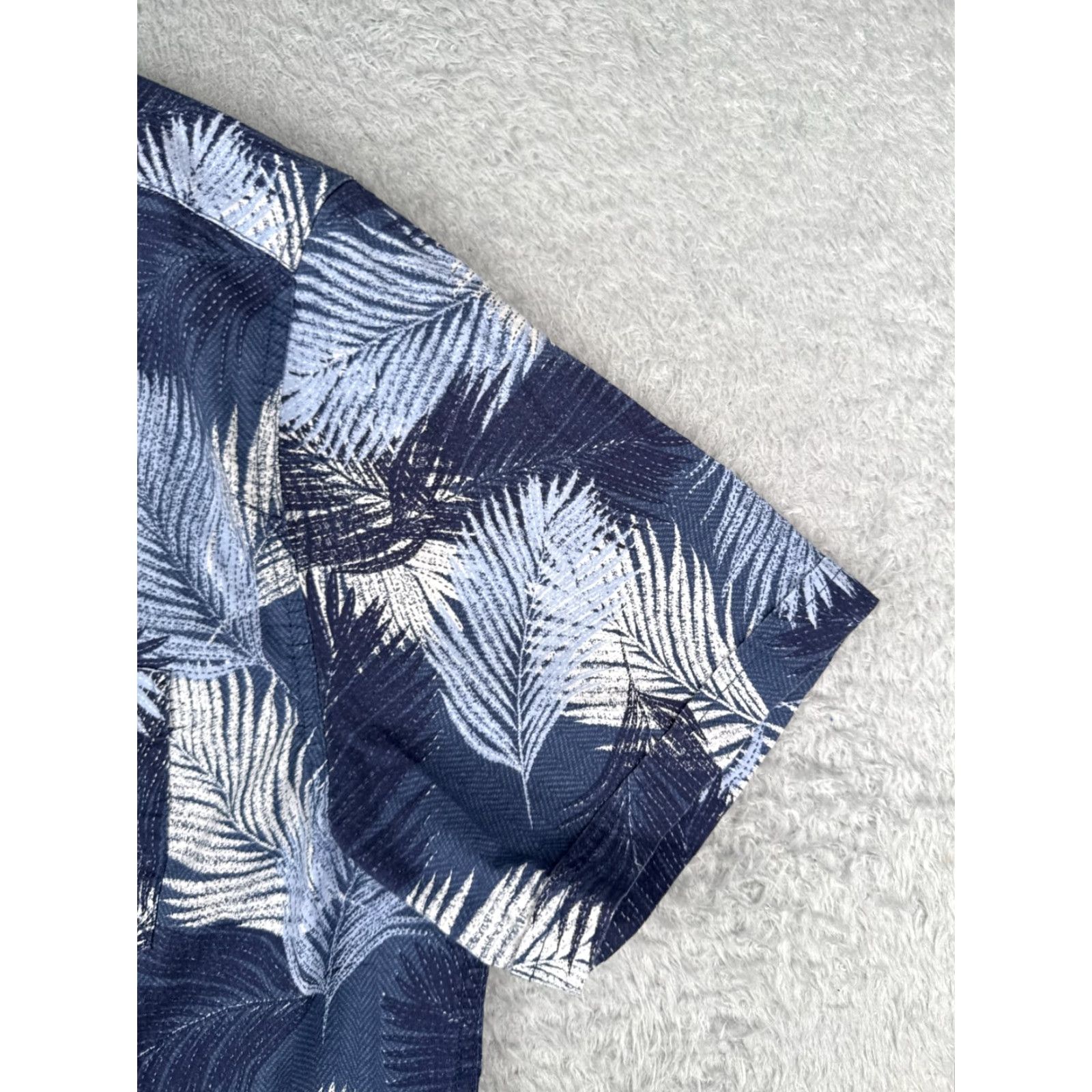 Haggar Haggar Shirt 2XL Blue 100% Cotton Button-Up Short Sleeve Send Hawaiian Aloha Beach Resort Vacation Floral Cotton Mens Shirt Size US XXL / EU 58 / 5 - 2 Thumbnail