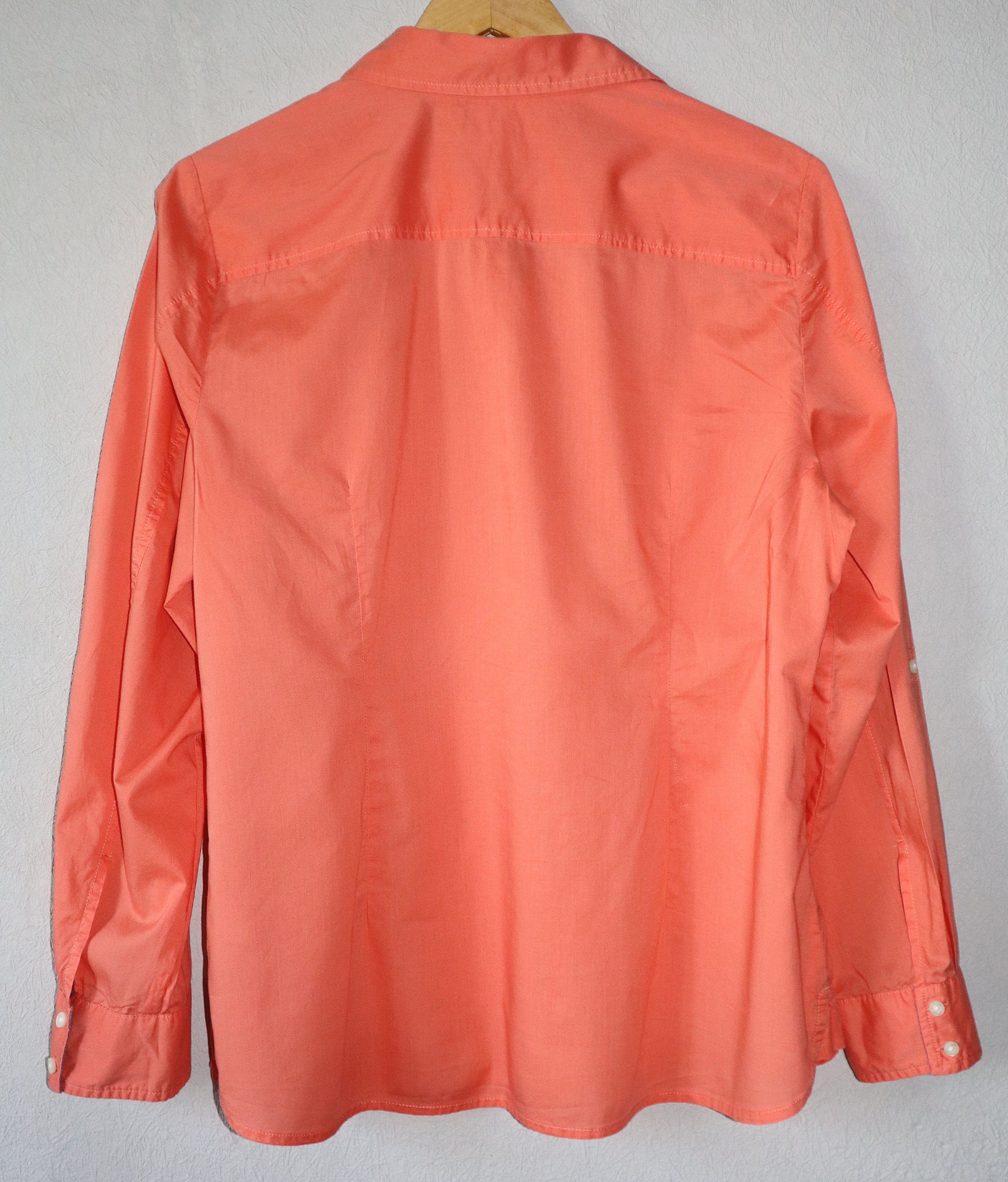 Tommy Hilfiger Orange Long Sleeve Button-Down Shirt Blouse Size XL / US 12-14 / IT 48-50 - 6 Thumbnail