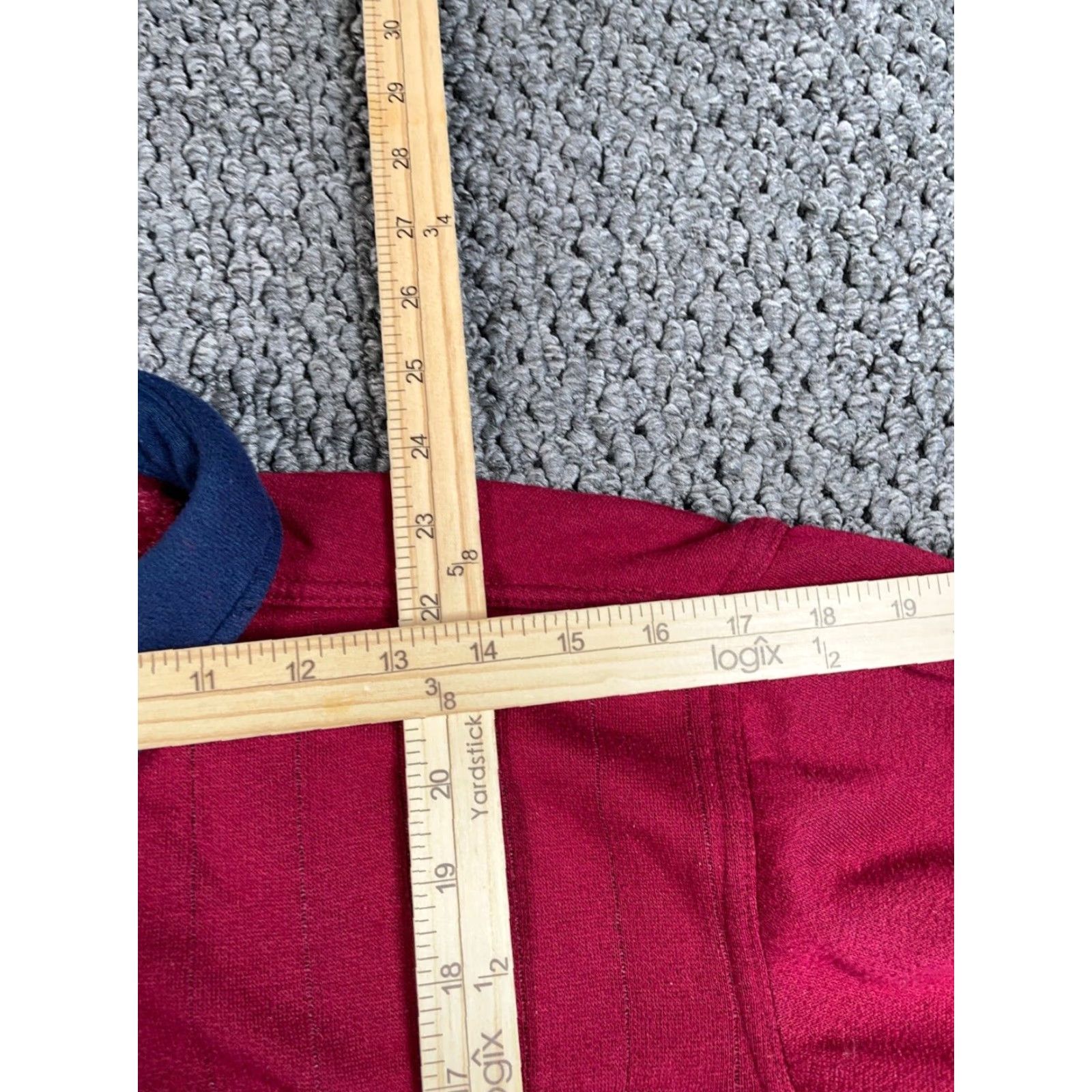 Vintage VTG Scandia Woods Sweater Adult Medium Red Blue Elbow Patches Collared Ribbed Knit Preppy Size US M / EU 48-50 / 2 - 7 Thumbnail