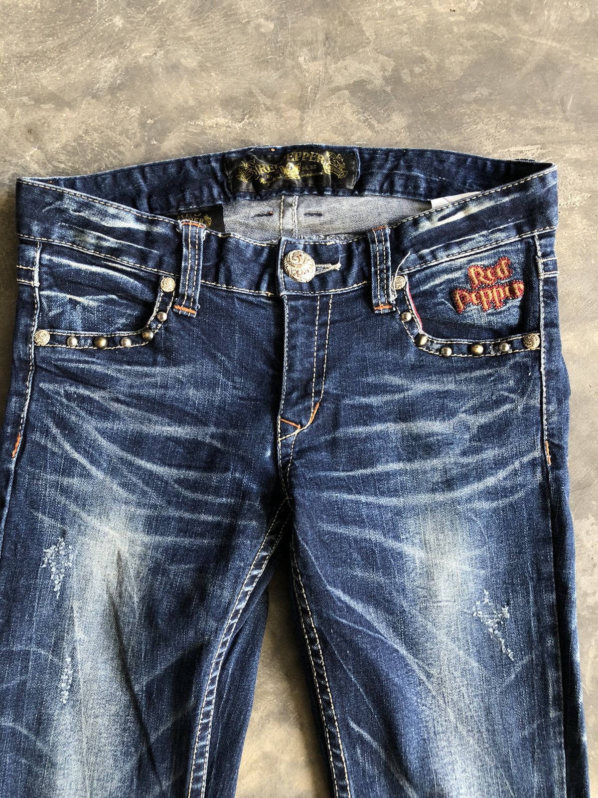 Japanese Brand Mud Max Red Papper Flared jeans Low Rise Size US 31 - 4 Thumbnail