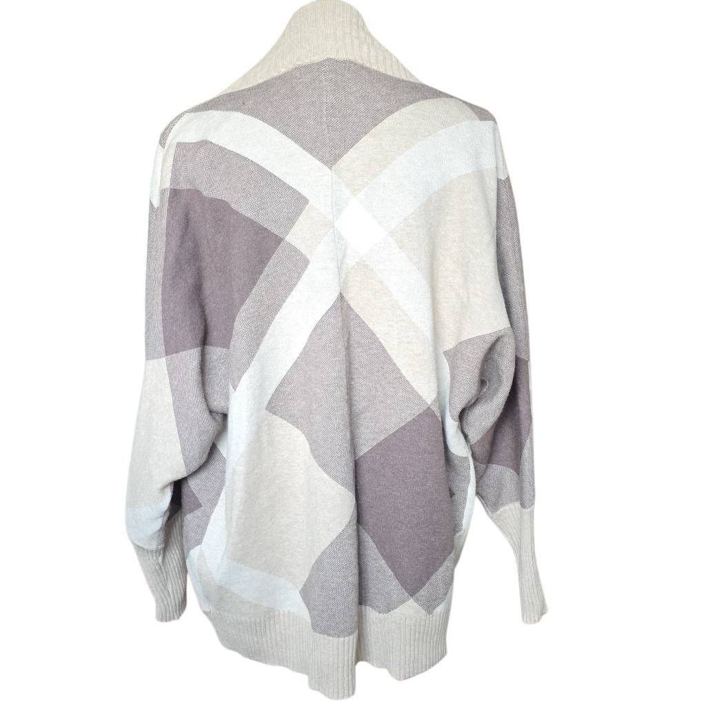 Rachel Zoe Rachel Zoe Women's Size Large Brown Tan Block Soft Cardigan Size L / US 10 / IT 46 - 4 Thumbnail